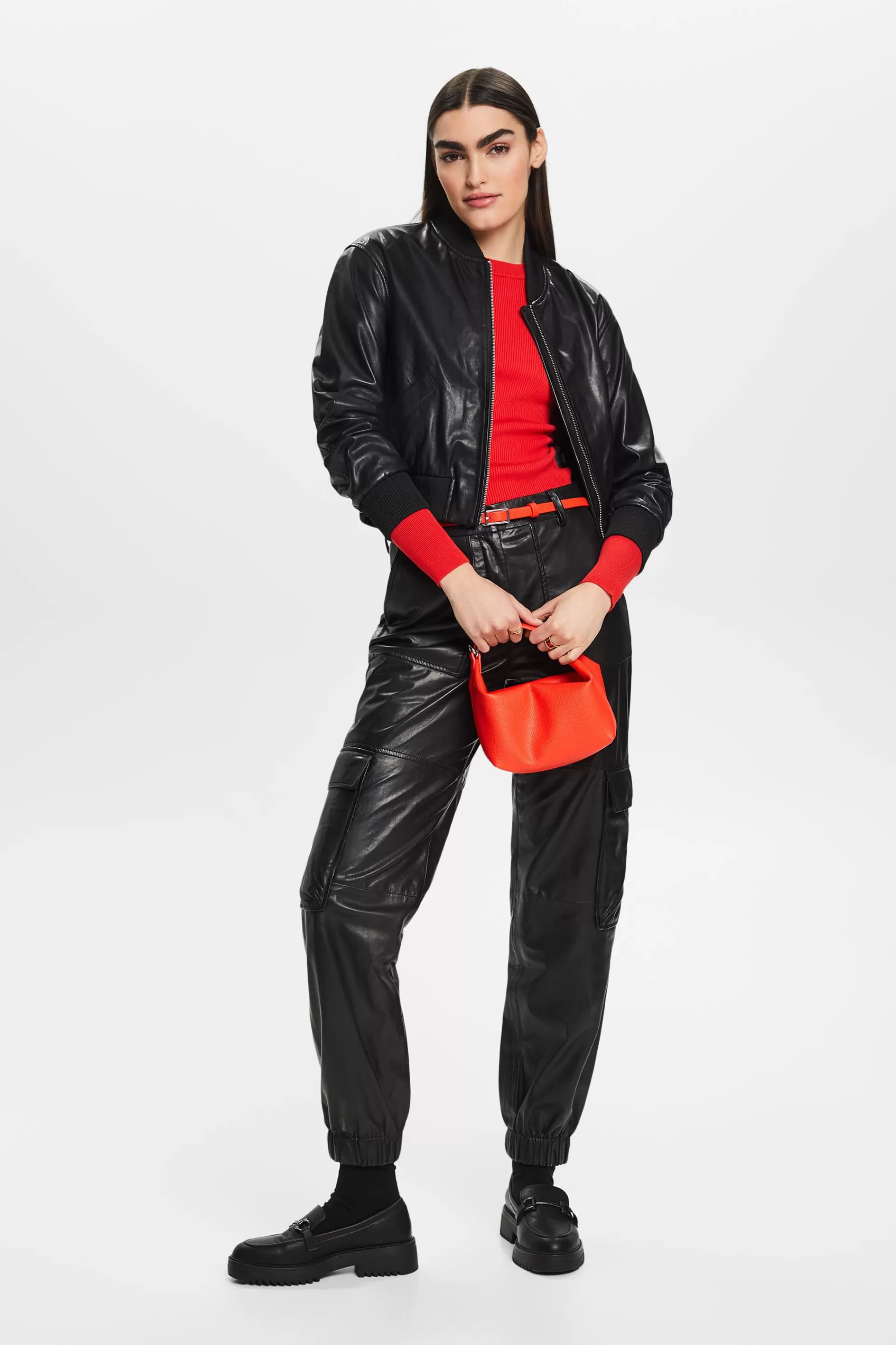 Bomberjacke aus Leder-ESPRIT Cheap