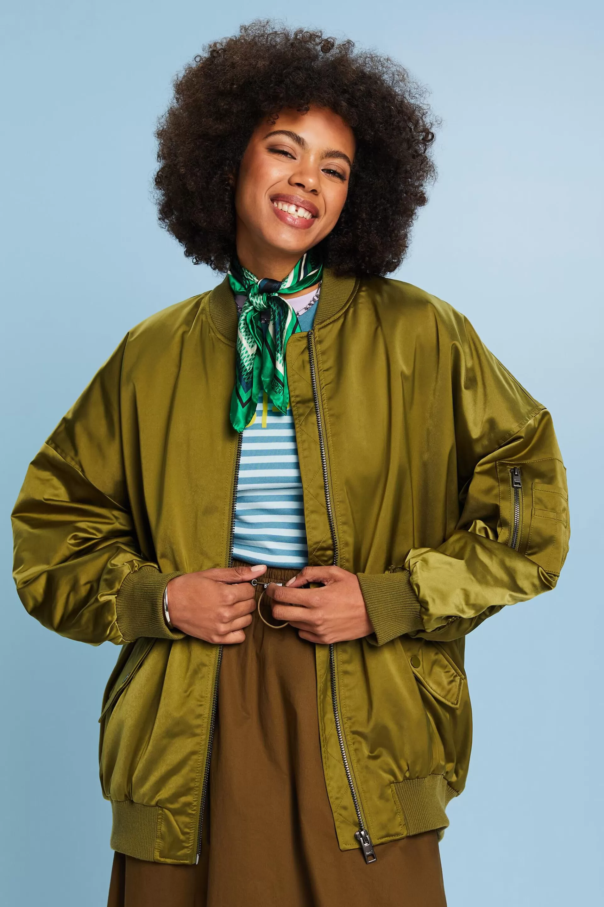Bomberjacke aus Satin-ESPRIT Cheap