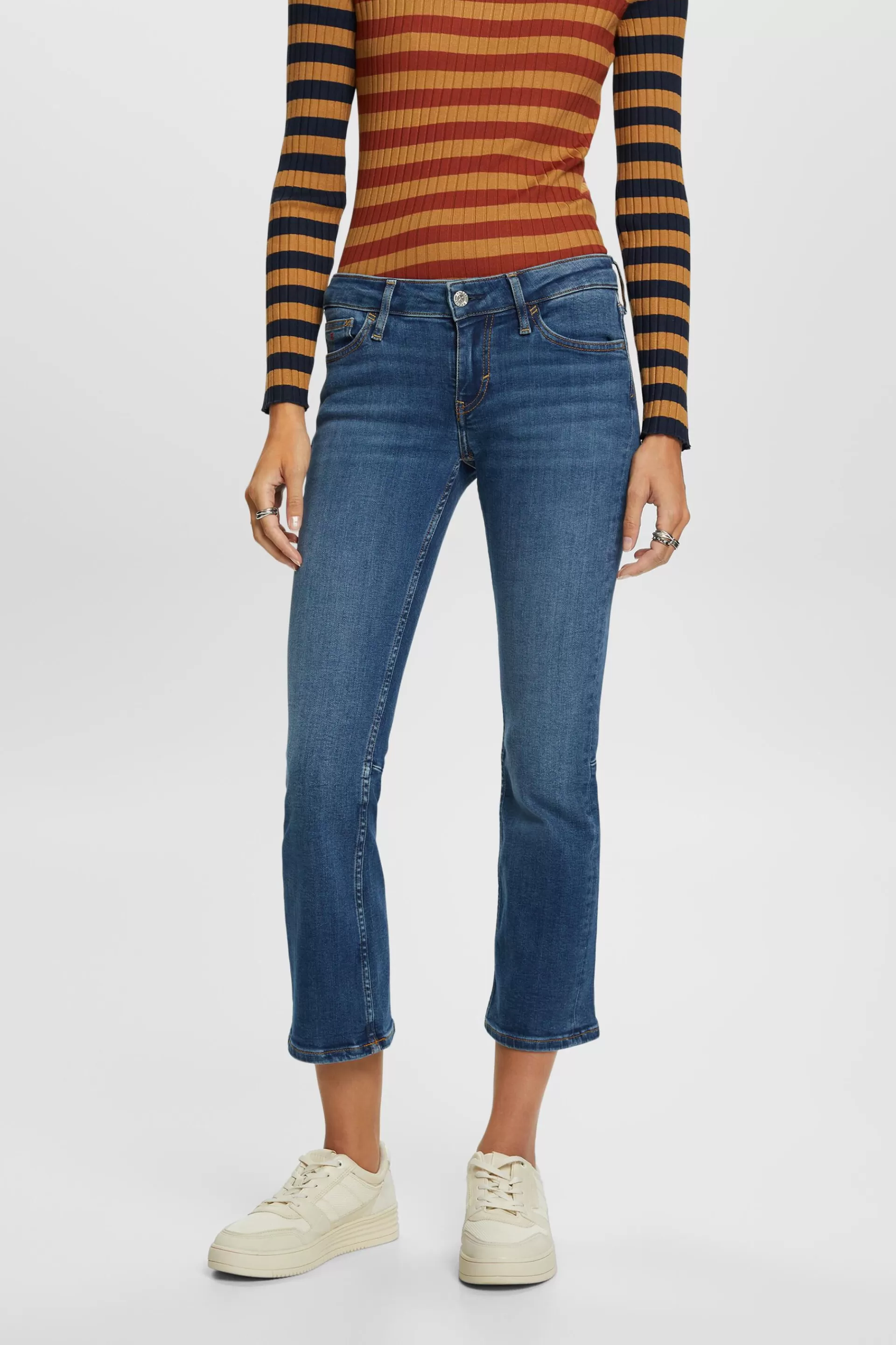 Bootcut Jeans in Cropped-Länge mit niedrigem Bund-ESPRIT Hot