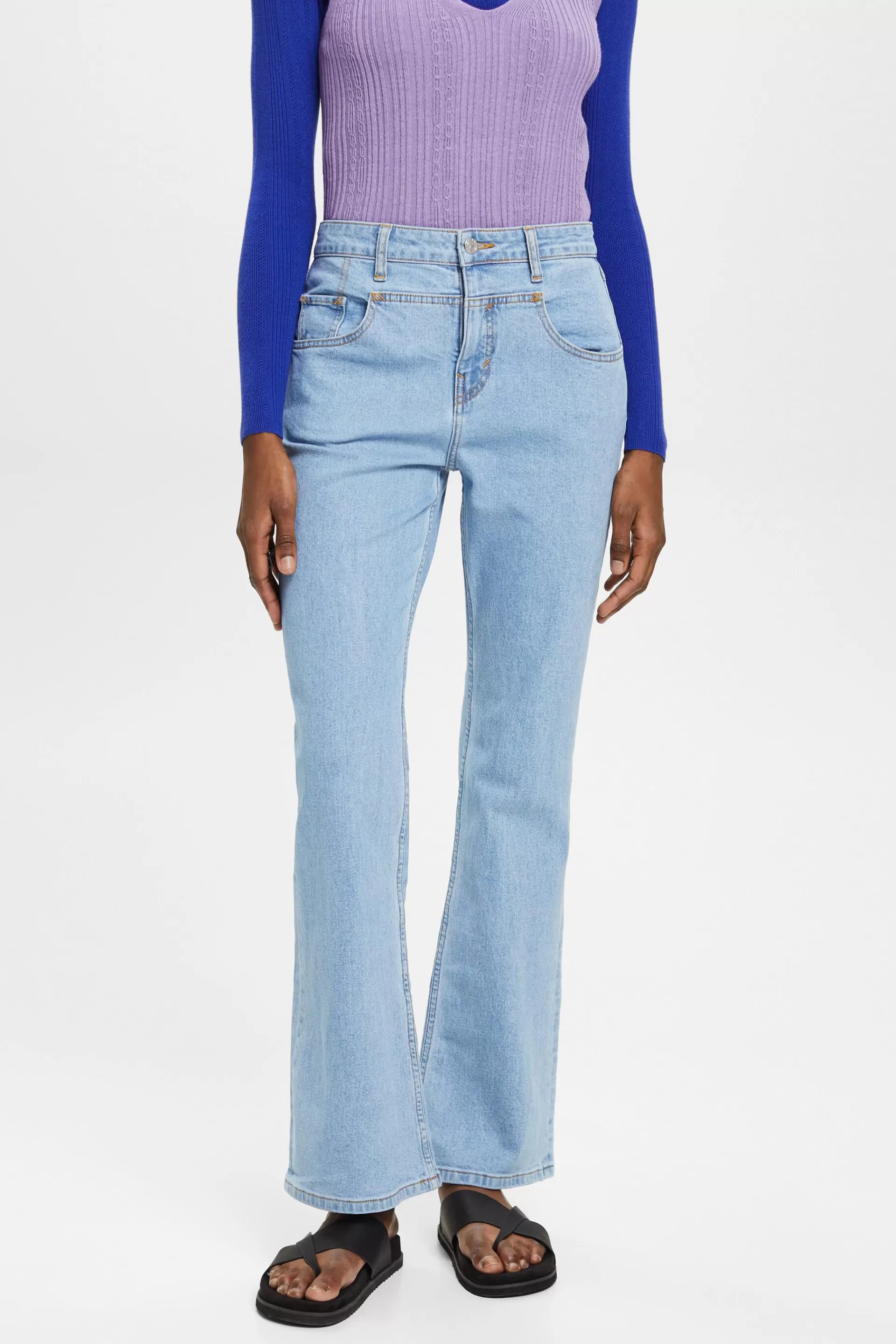 Bootcut-Jeans mit markanter Passe-ESPRIT Clearance