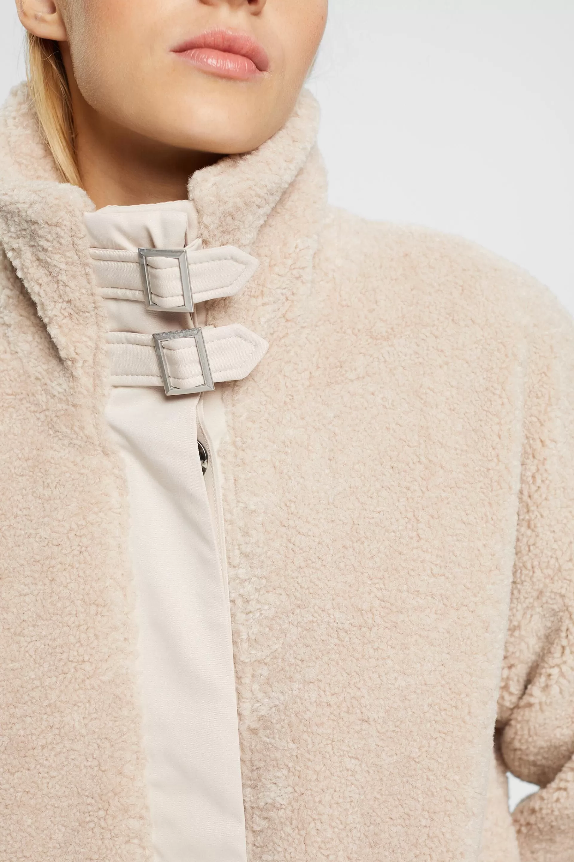 Borgmantel aus Teddystoff-ESPRIT New