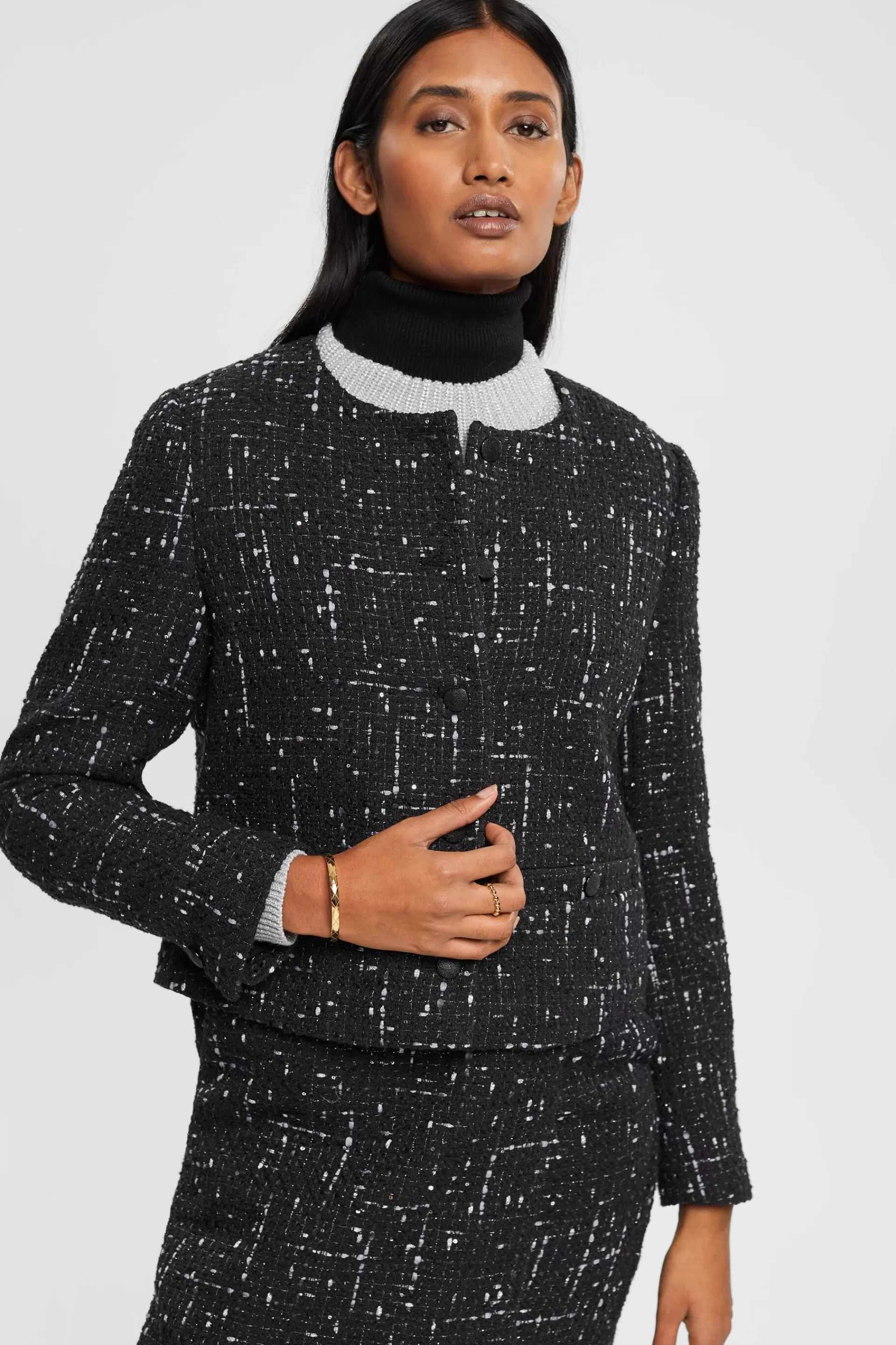 Bouclé-Jacke im Cropped-Design-ESPRIT Best Sale