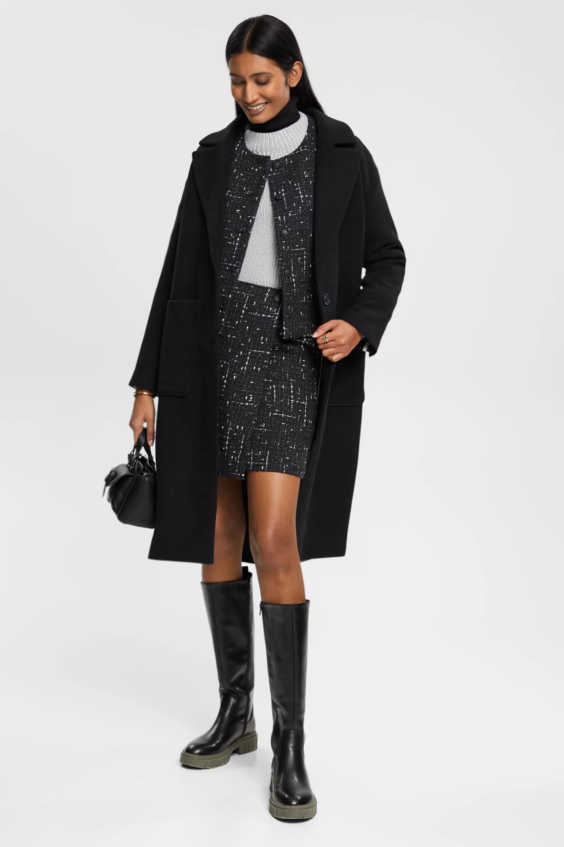 Bouclé-Jacke im Cropped-Design-ESPRIT Best Sale