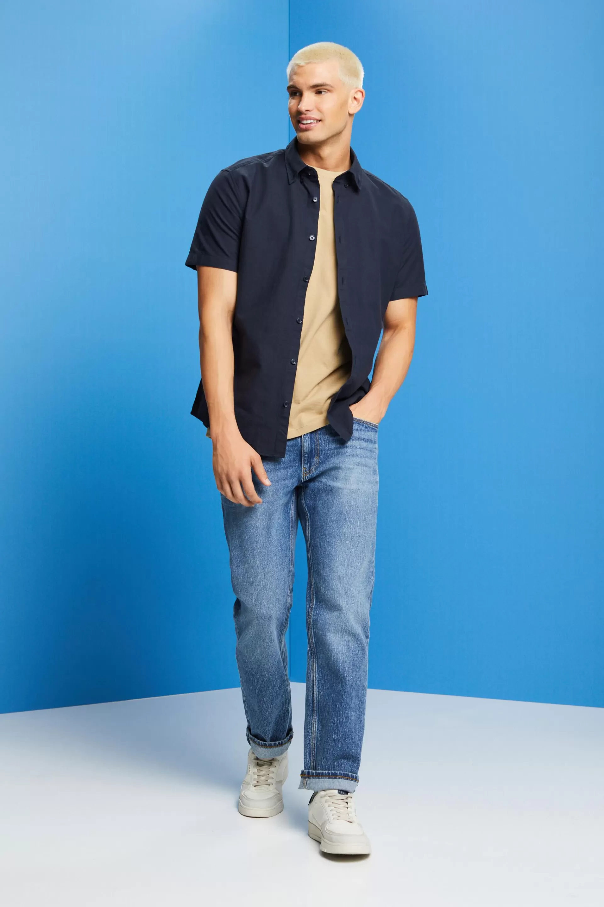 Button-Down-Hemd aus Baumwolle-ESPRIT Fashion