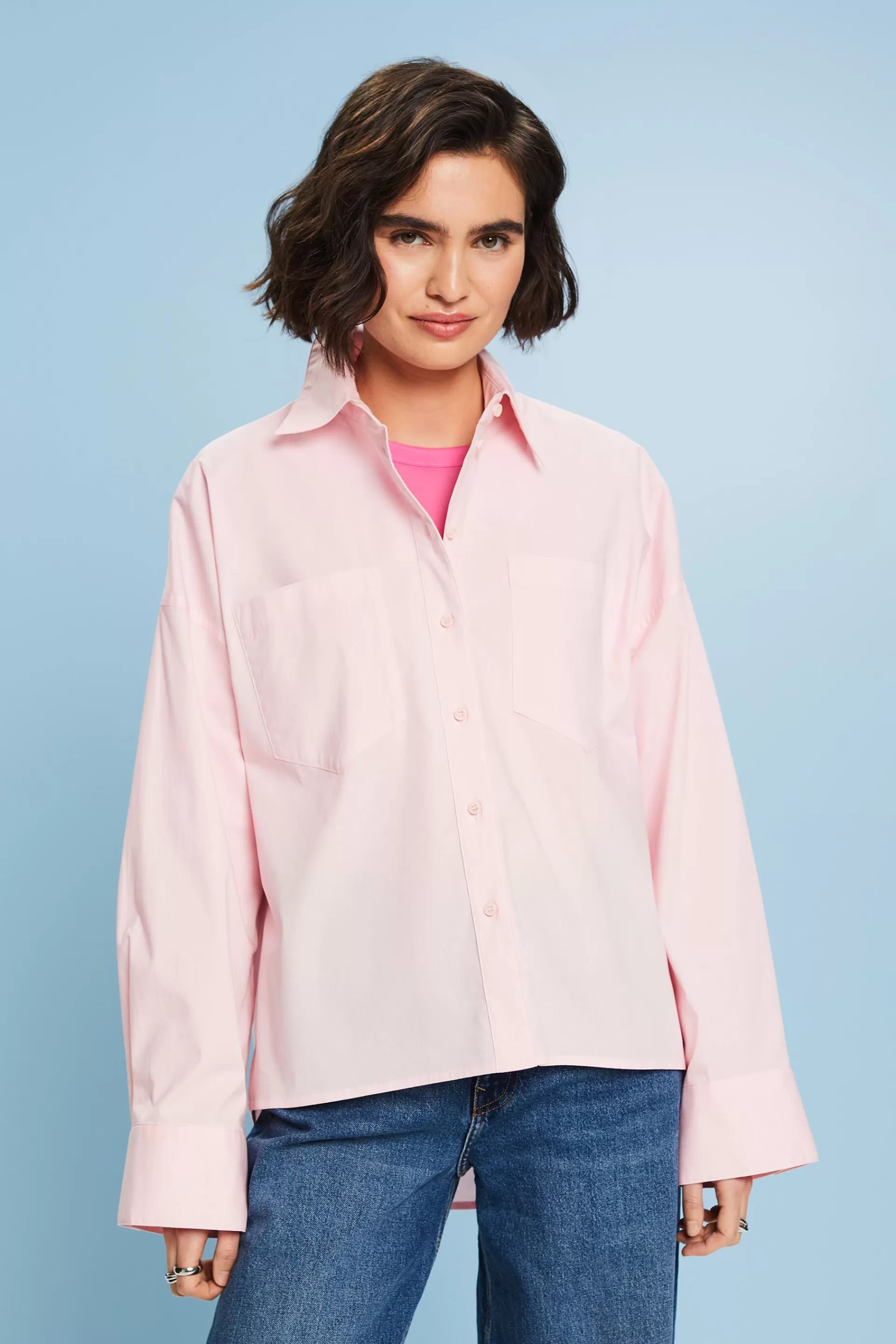 Button-Down-Hemd aus Baumwollpopeline-ESPRIT Discount