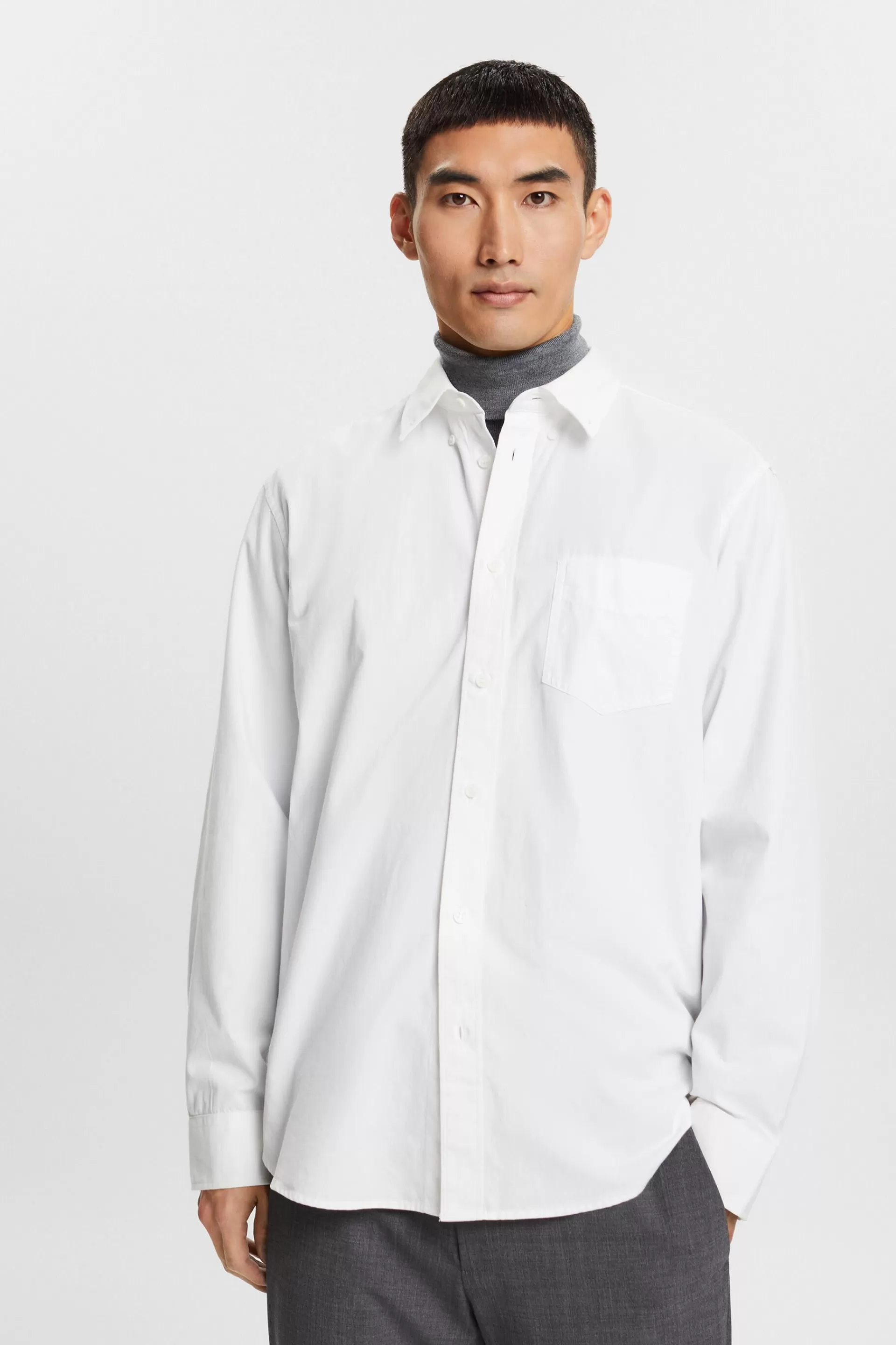 Button-Down-Hemd aus Popeline, 100 % Baumwolle-ESPRIT Clearance