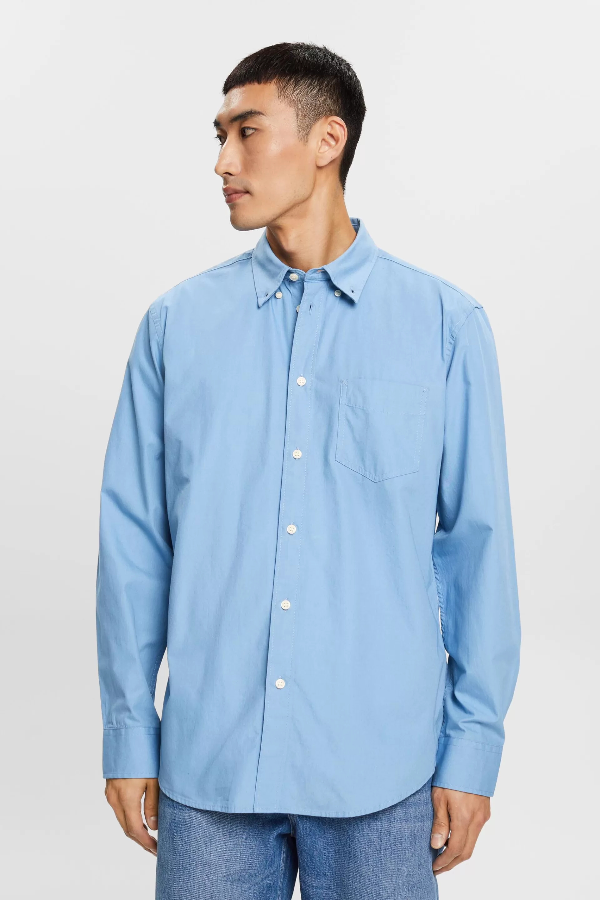 Button-Down-Hemd aus Popeline, 100 % Baumwolle-ESPRIT Best Sale