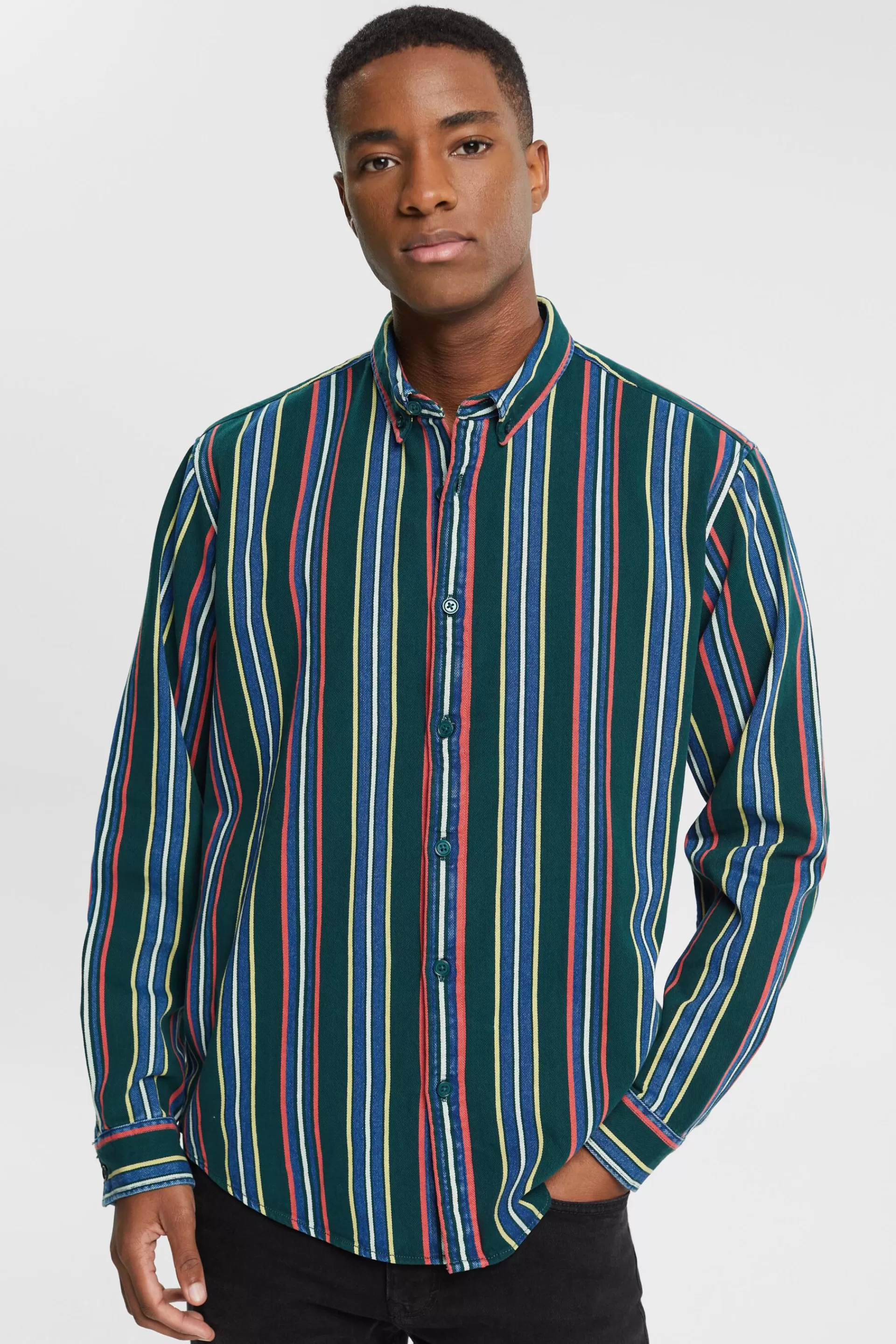 Button-Down-Hemd mit mehrfarbigen Streifen-ESPRIT Cheap