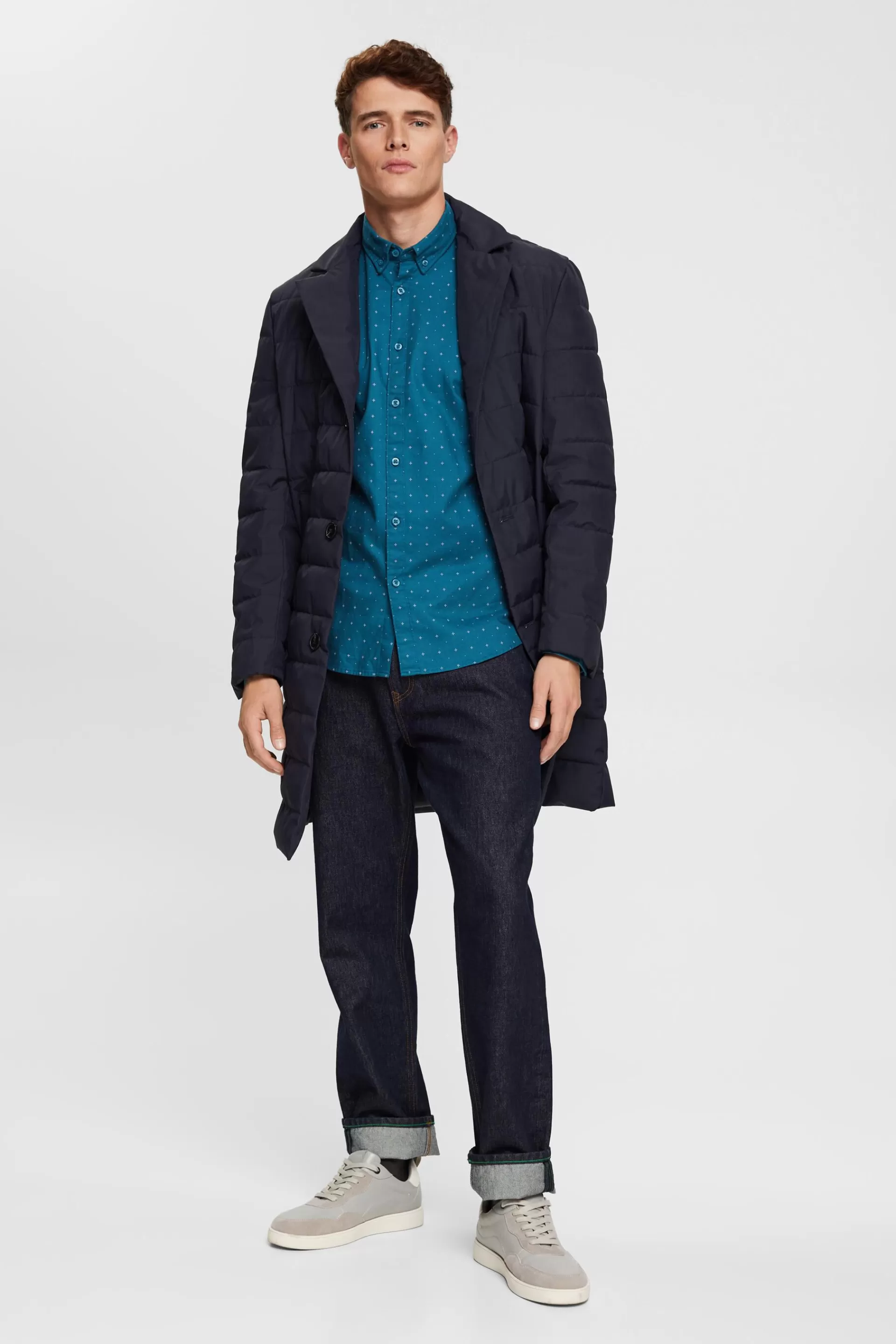 Button-Down-Hemd mit Micro-Print-ESPRIT Clearance