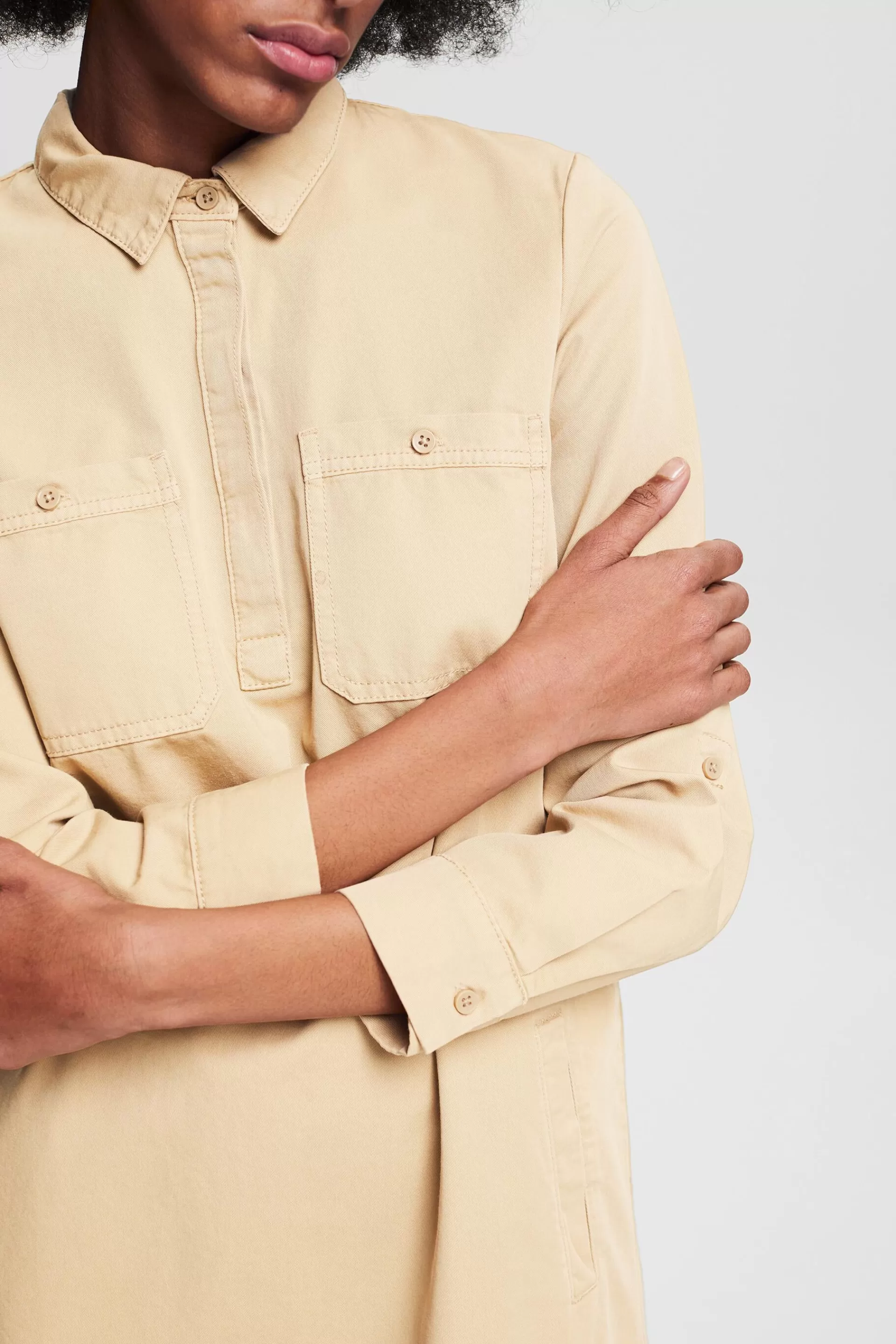 Canvas-Kleid aus 100% Pima-Baumwolle-ESPRIT Online