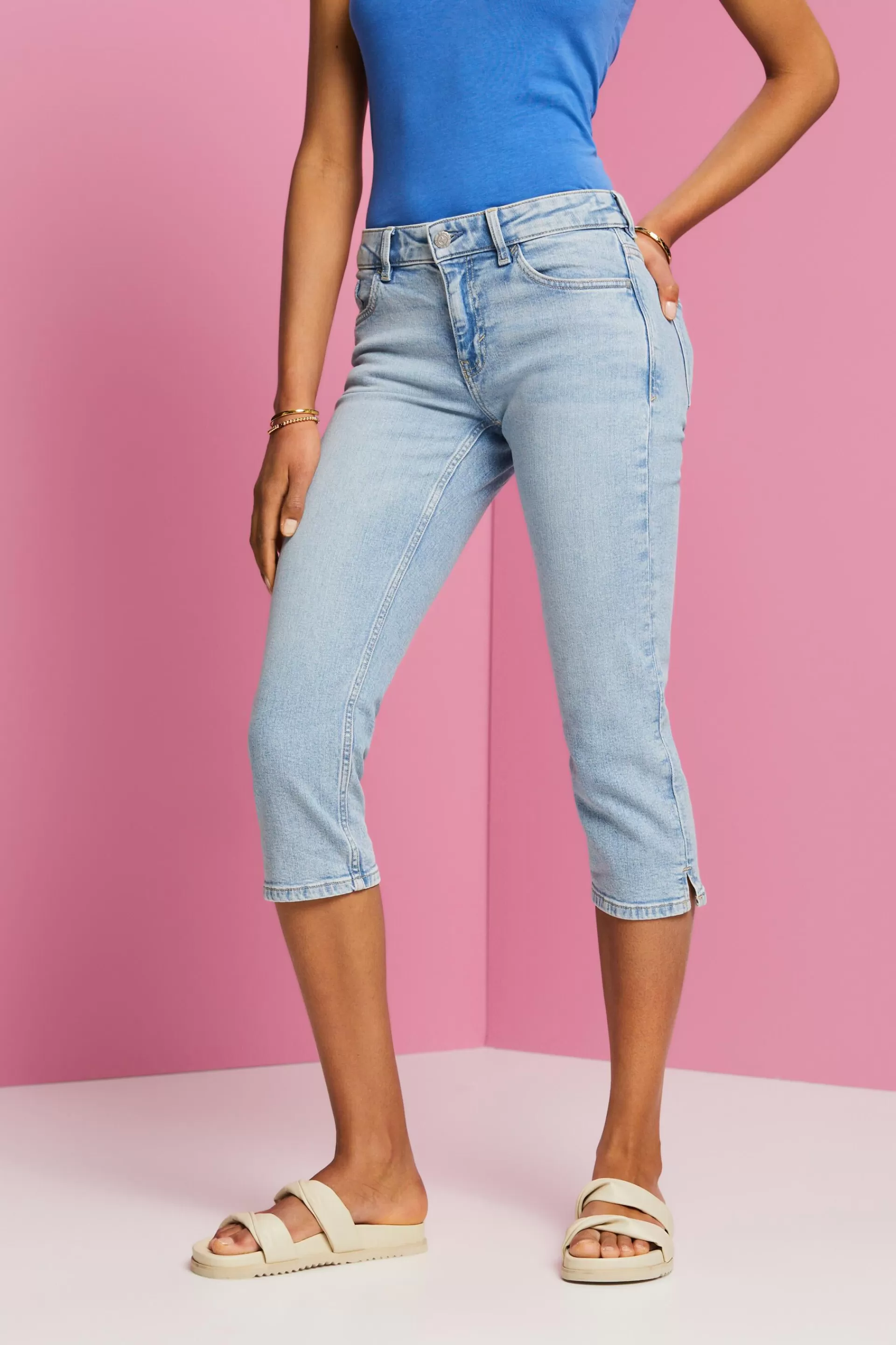 Capri-Jeans mit mittelhohem Bund-ESPRIT Cheap