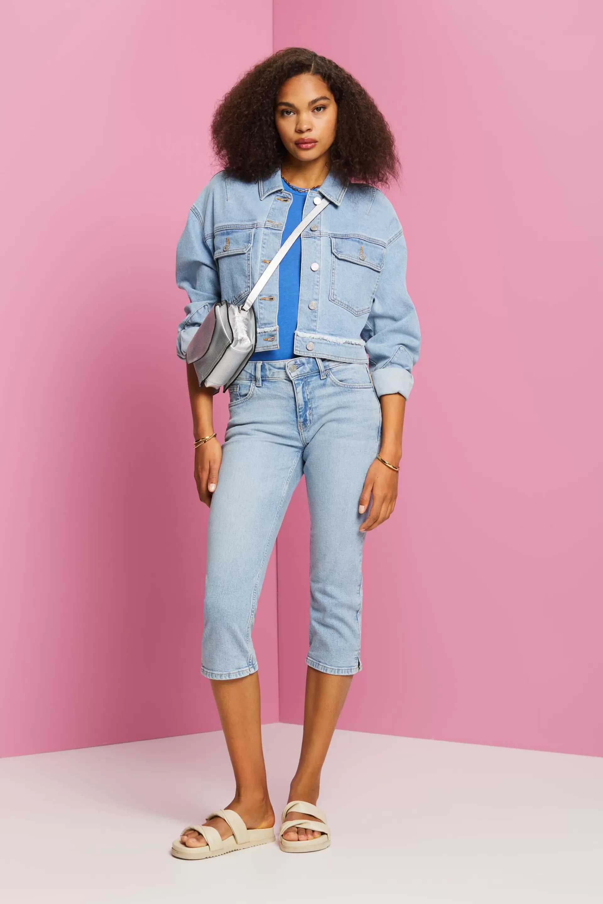 Capri-Jeans mit mittelhohem Bund-ESPRIT Cheap