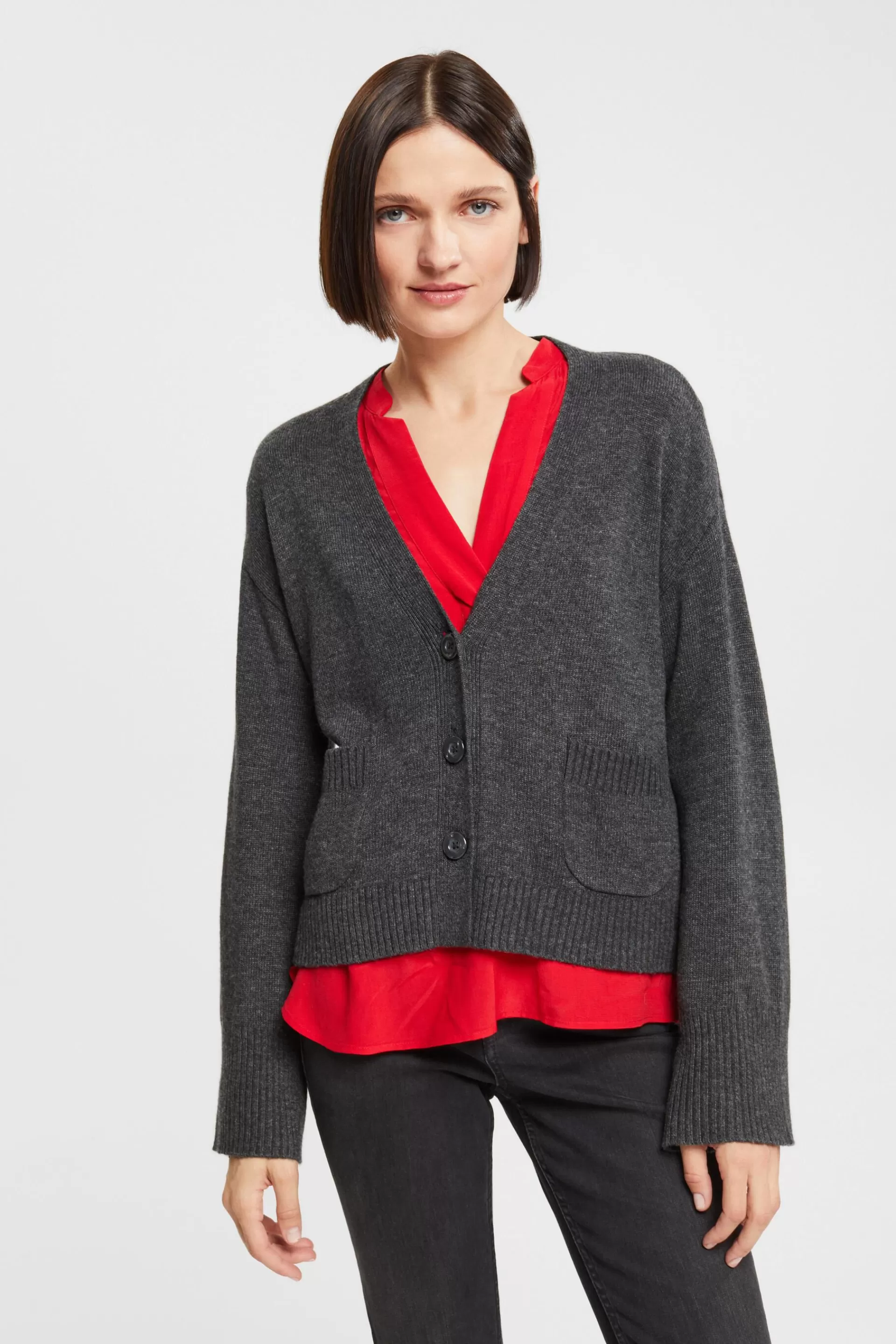 Cardigan aus Wollmix, LENZING™ ECOVERO™-ESPRIT Cheap