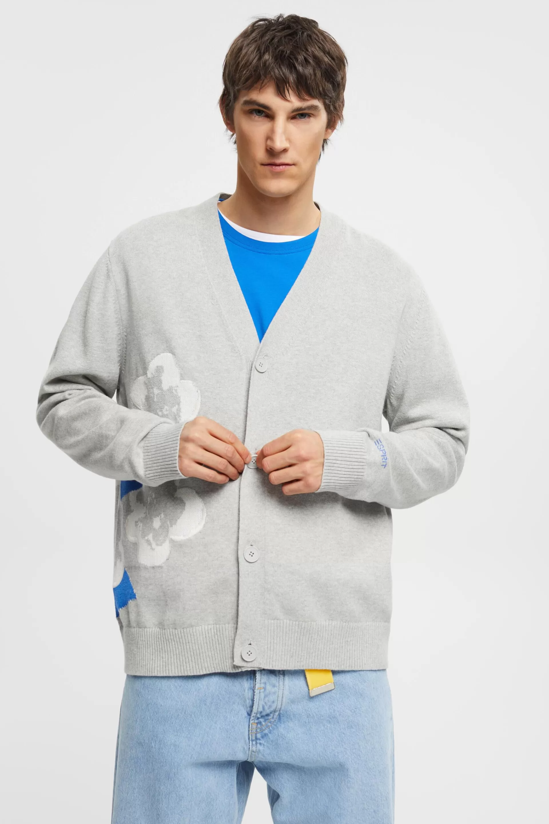 Cardigan mit floralem Jacquard-Muster-ESPRIT Best