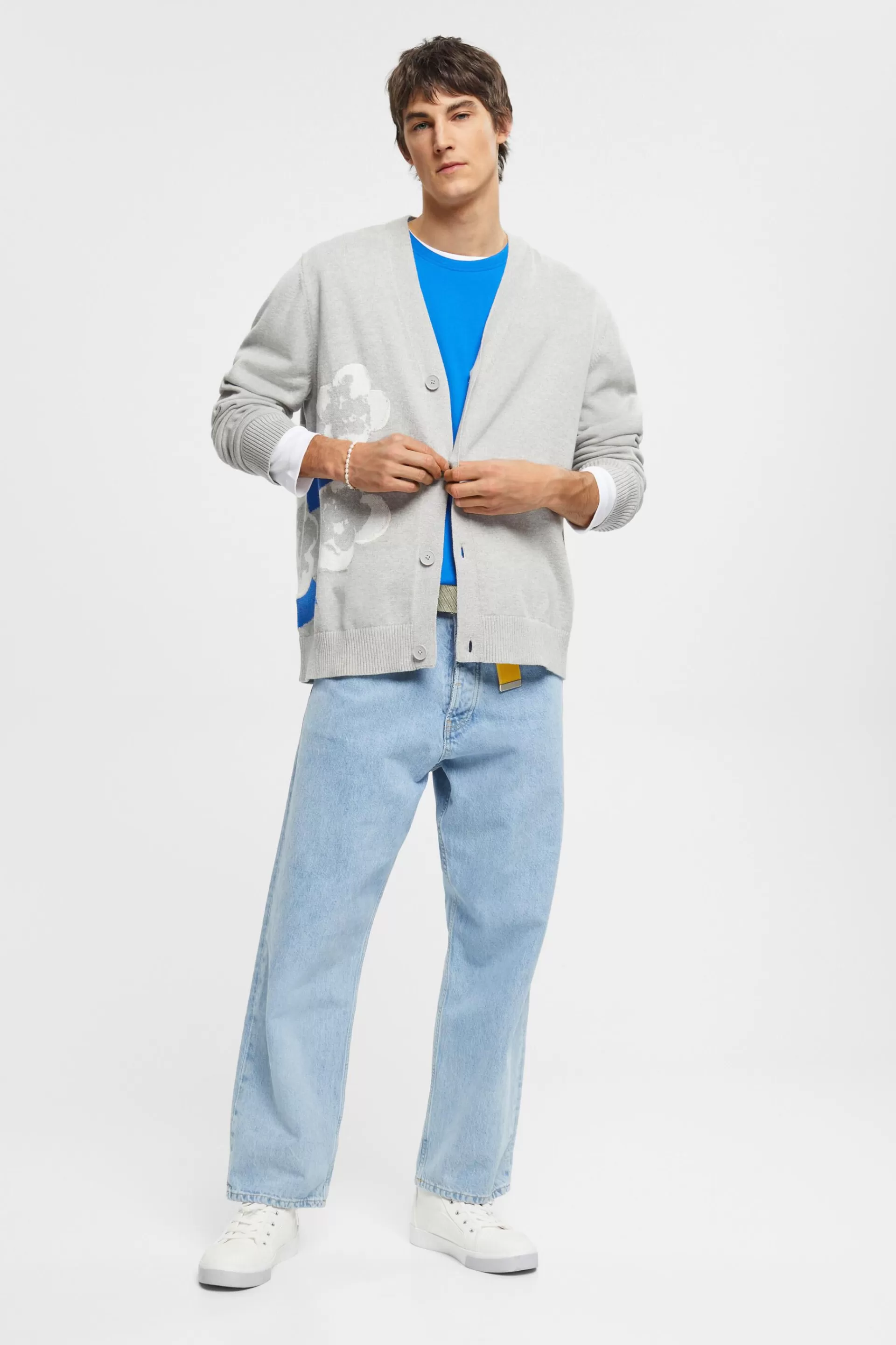 Cardigan mit floralem Jacquard-Muster-ESPRIT Best