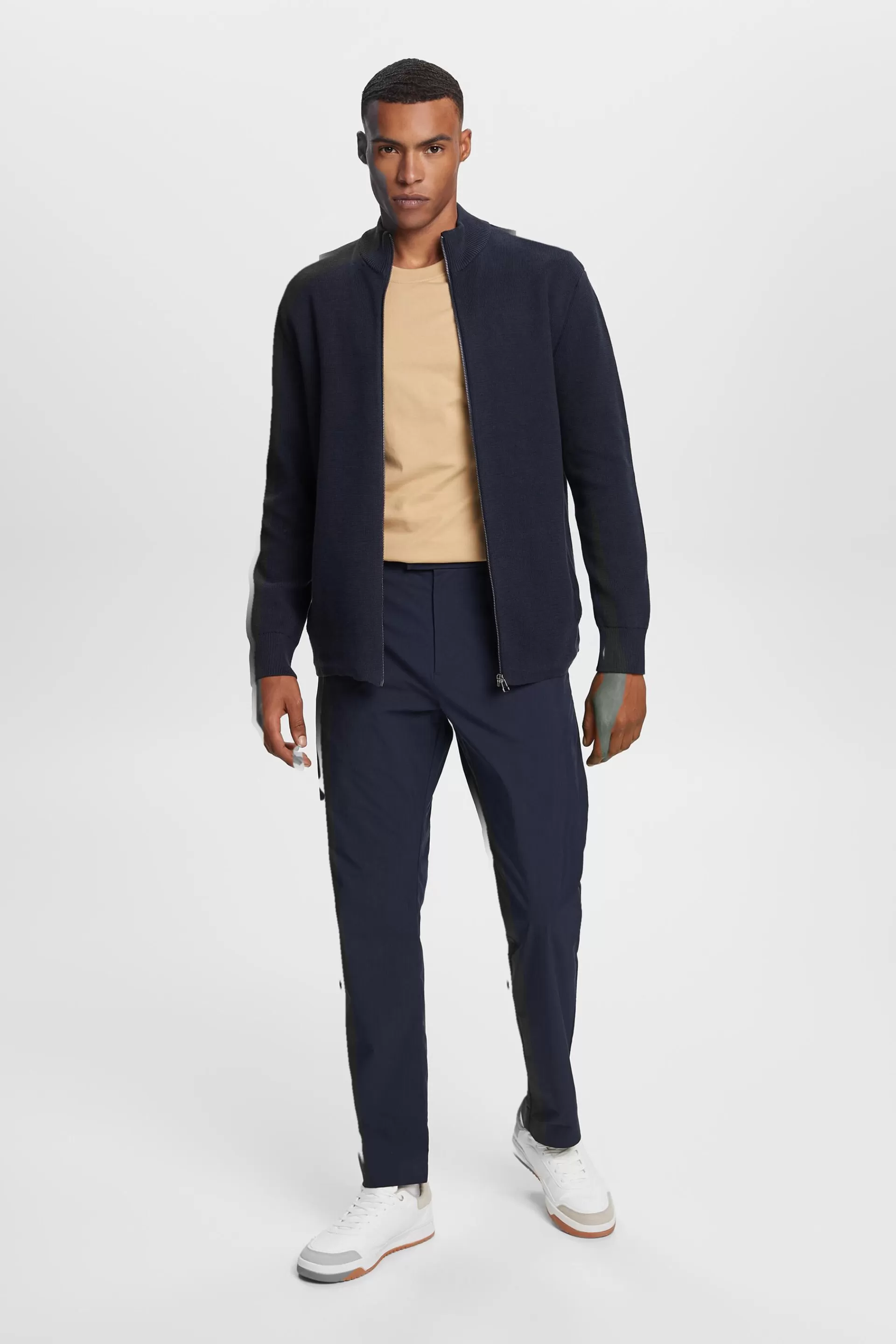 Cardigan mit Reißverschluss, 100 % Baumwolle-ESPRIT Sale
