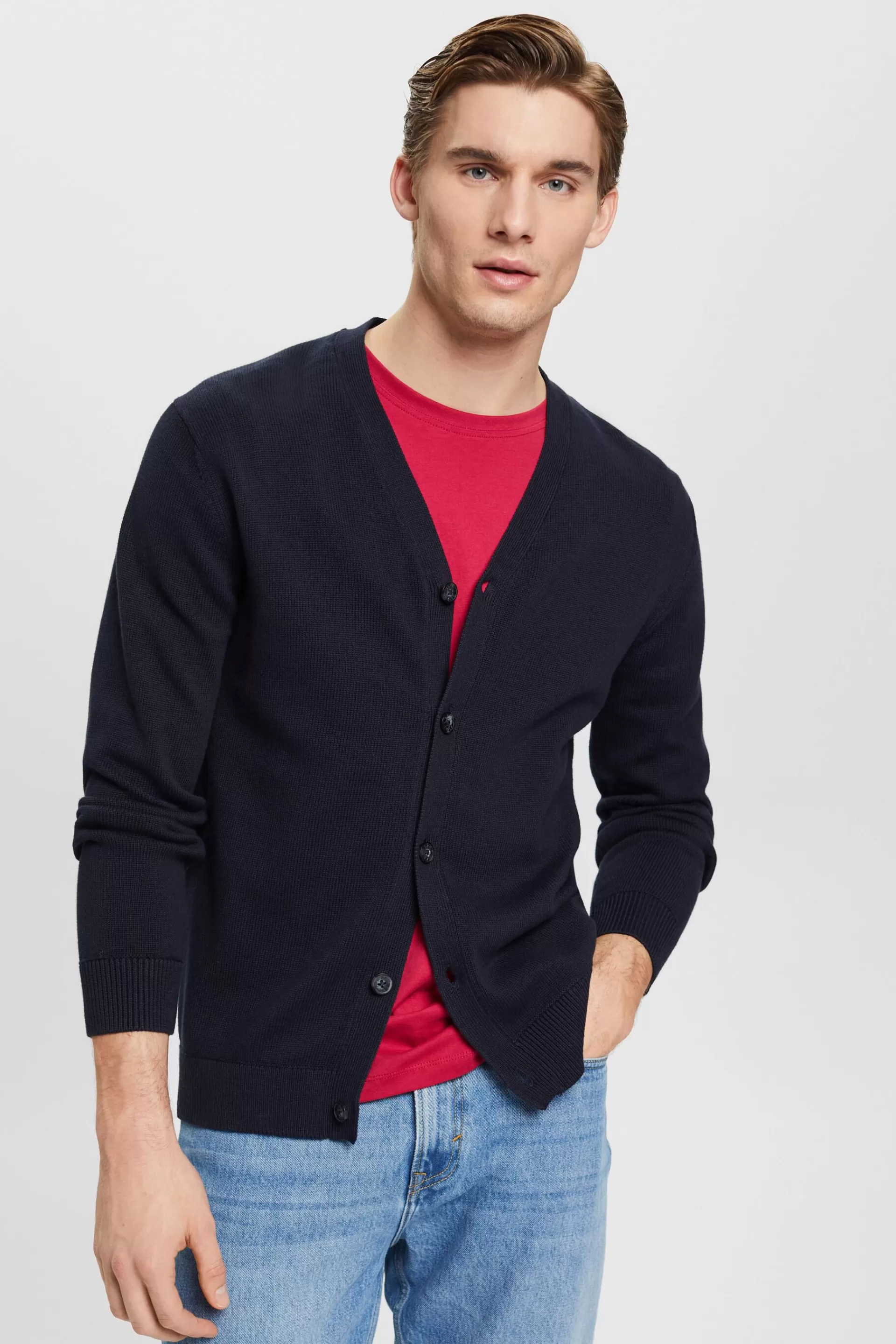 Cardigan nachhaltiger Baumwolle mit V-Ausschnitt-ESPRIT Best