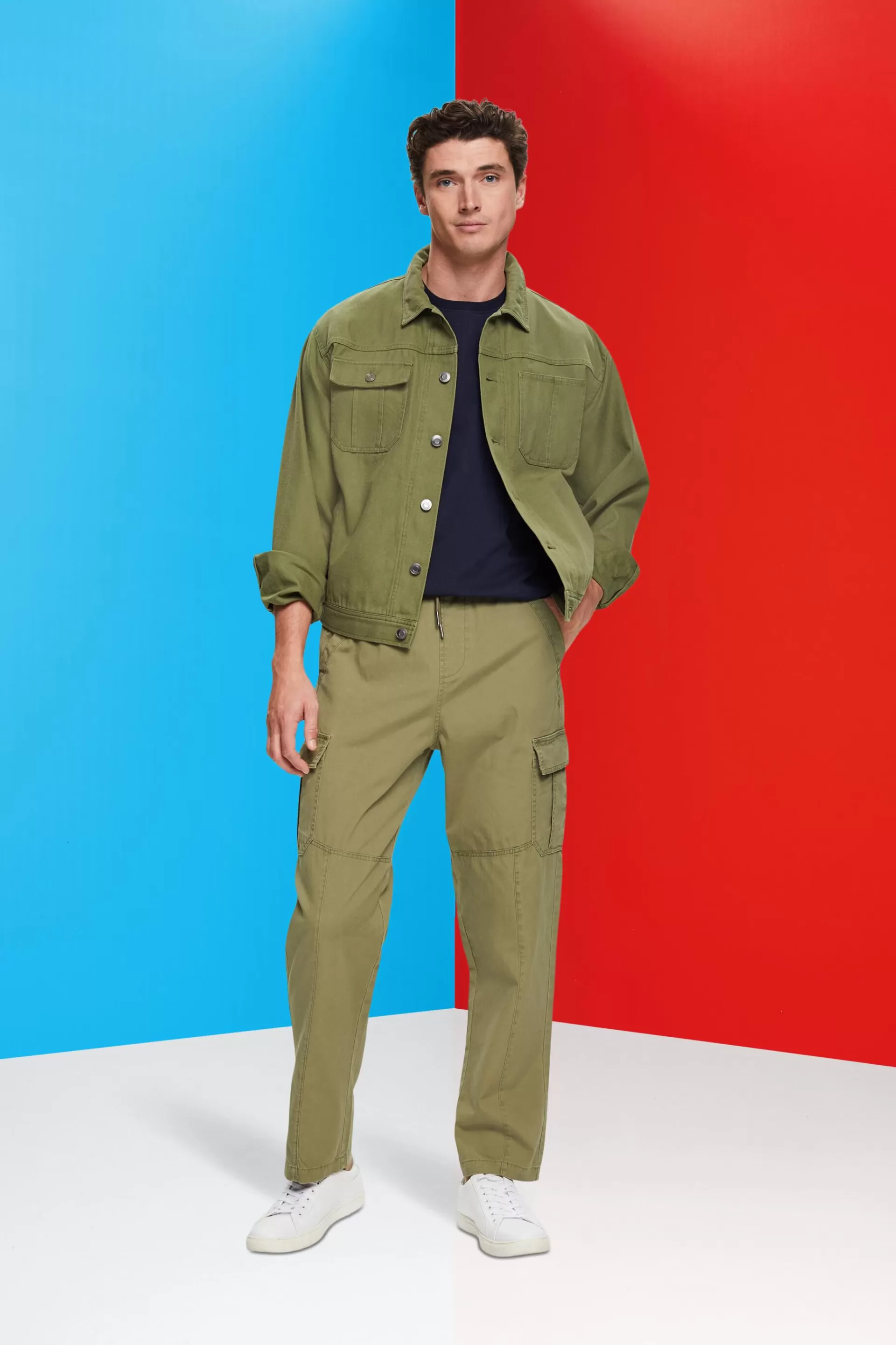 Cargohose aus Baumwolle im Jogger-Stil mit schmal zulaufendem Bein-ESPRIT Cheap