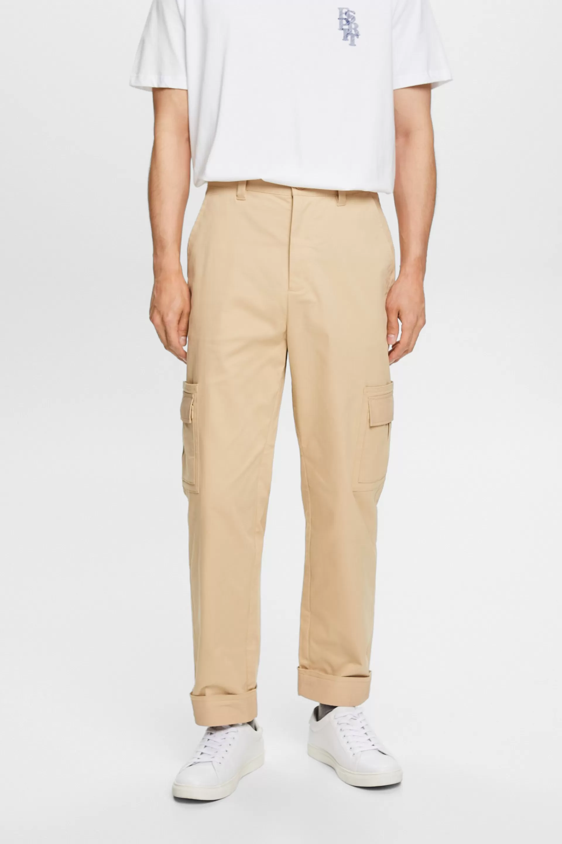 Cargohose mit Umschlagsaum-ESPRIT Outlet