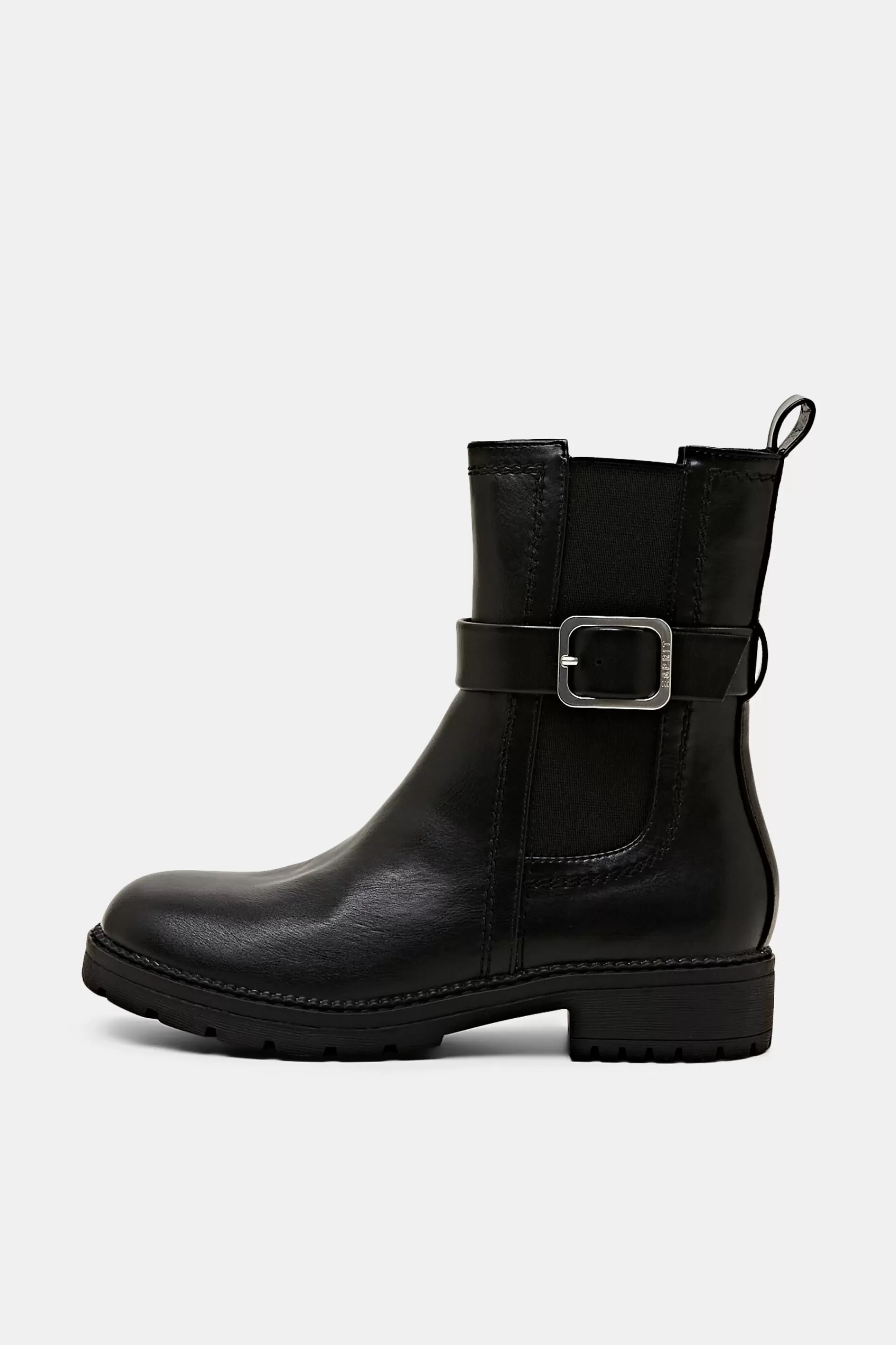 Chelsea Boots aus veganem Leder mit Schließe-ESPRIT Discount