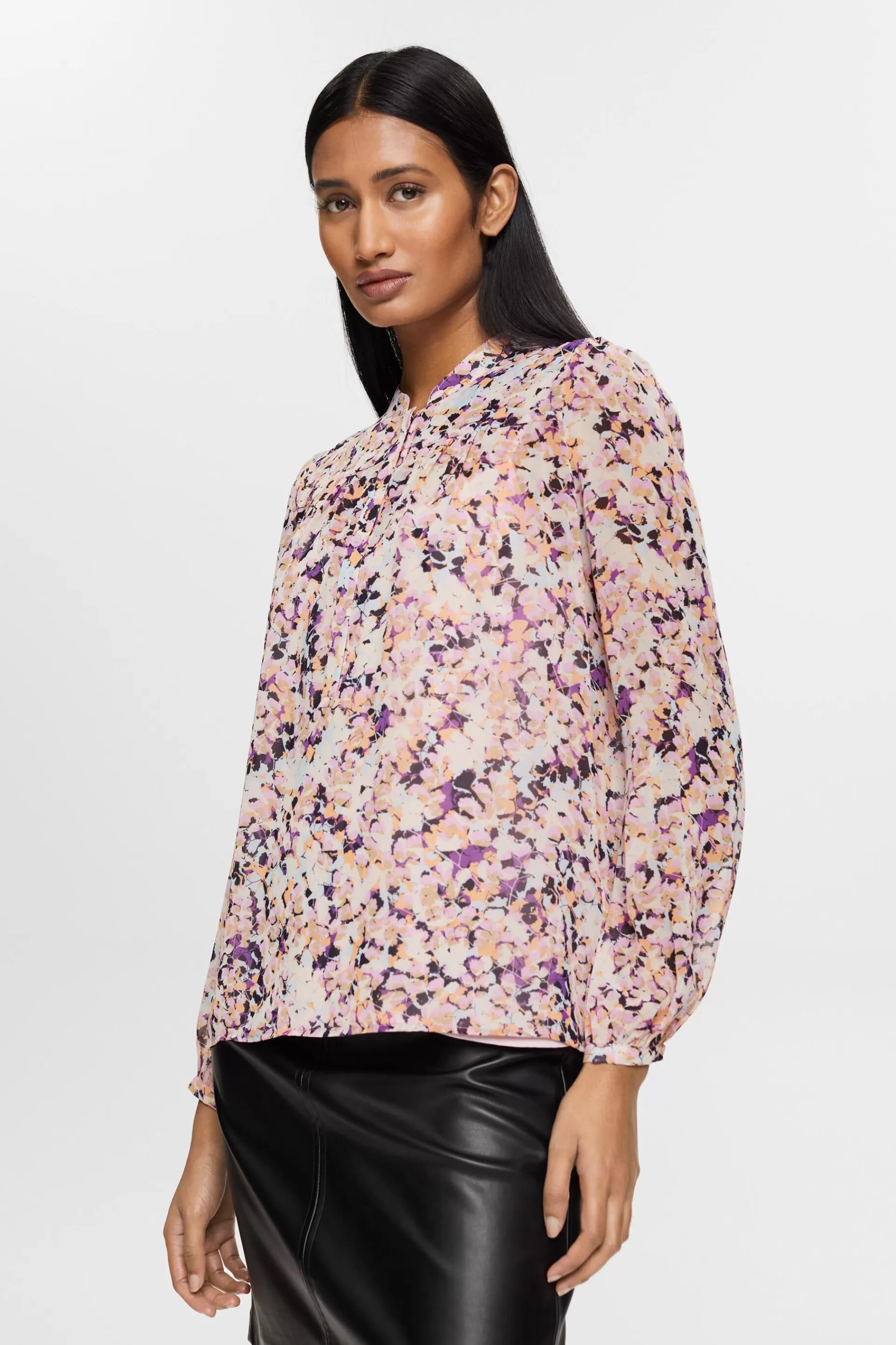 Chiffonbluse mit Muster-ESPRIT Shop