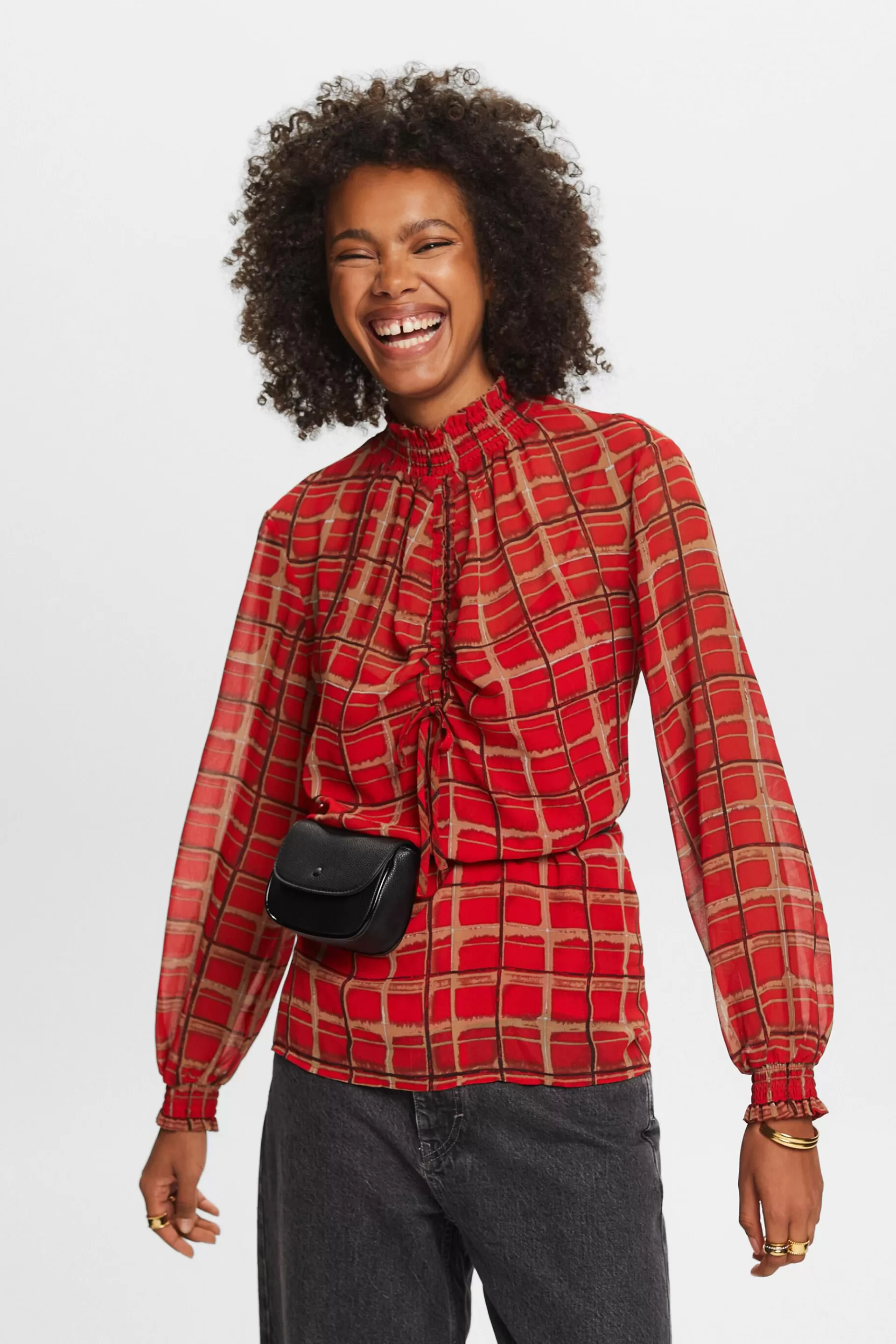 Chiffonbluse mit Muster-ESPRIT Flash Sale