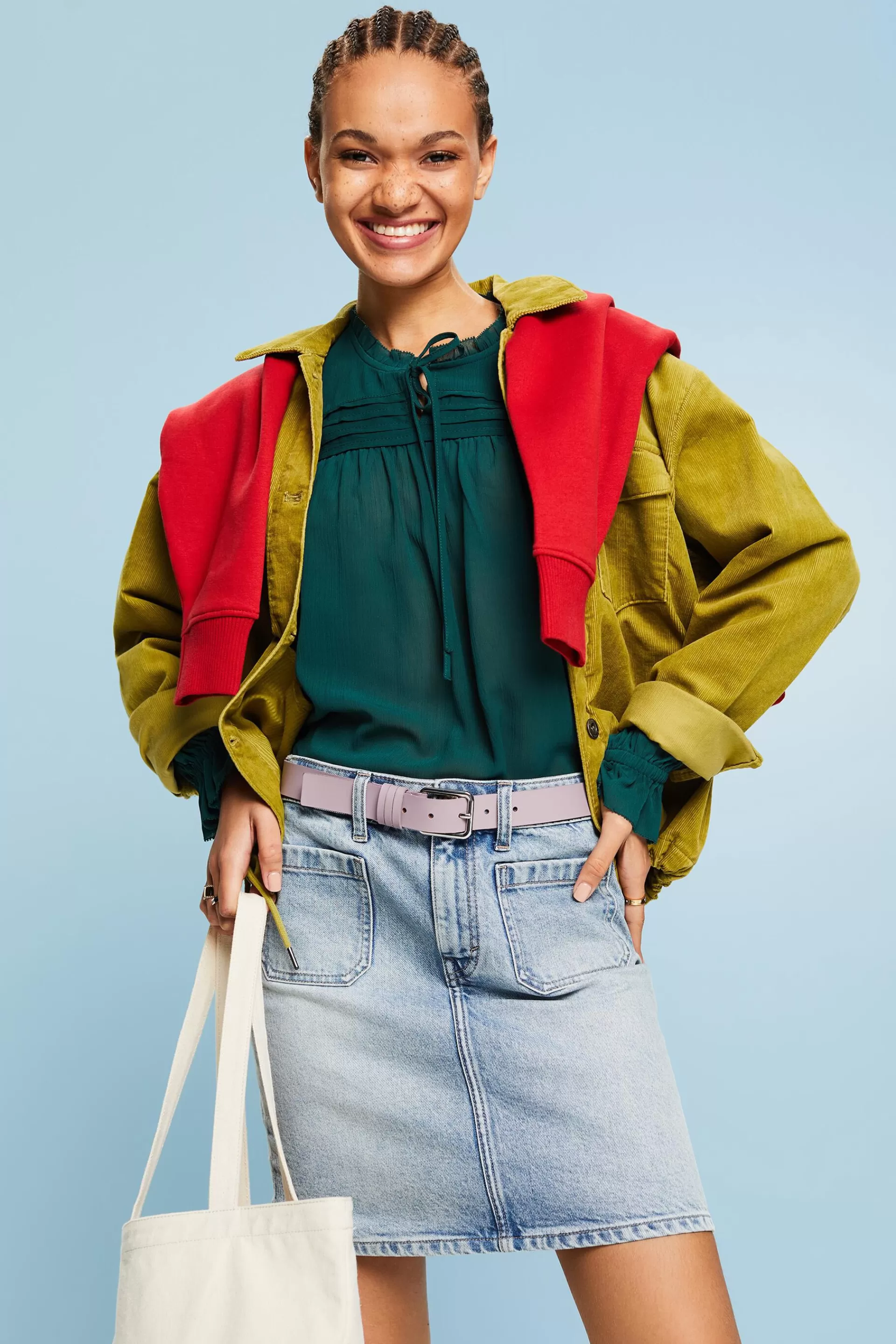 Chiffonbluse mit Rüschen-ESPRIT New