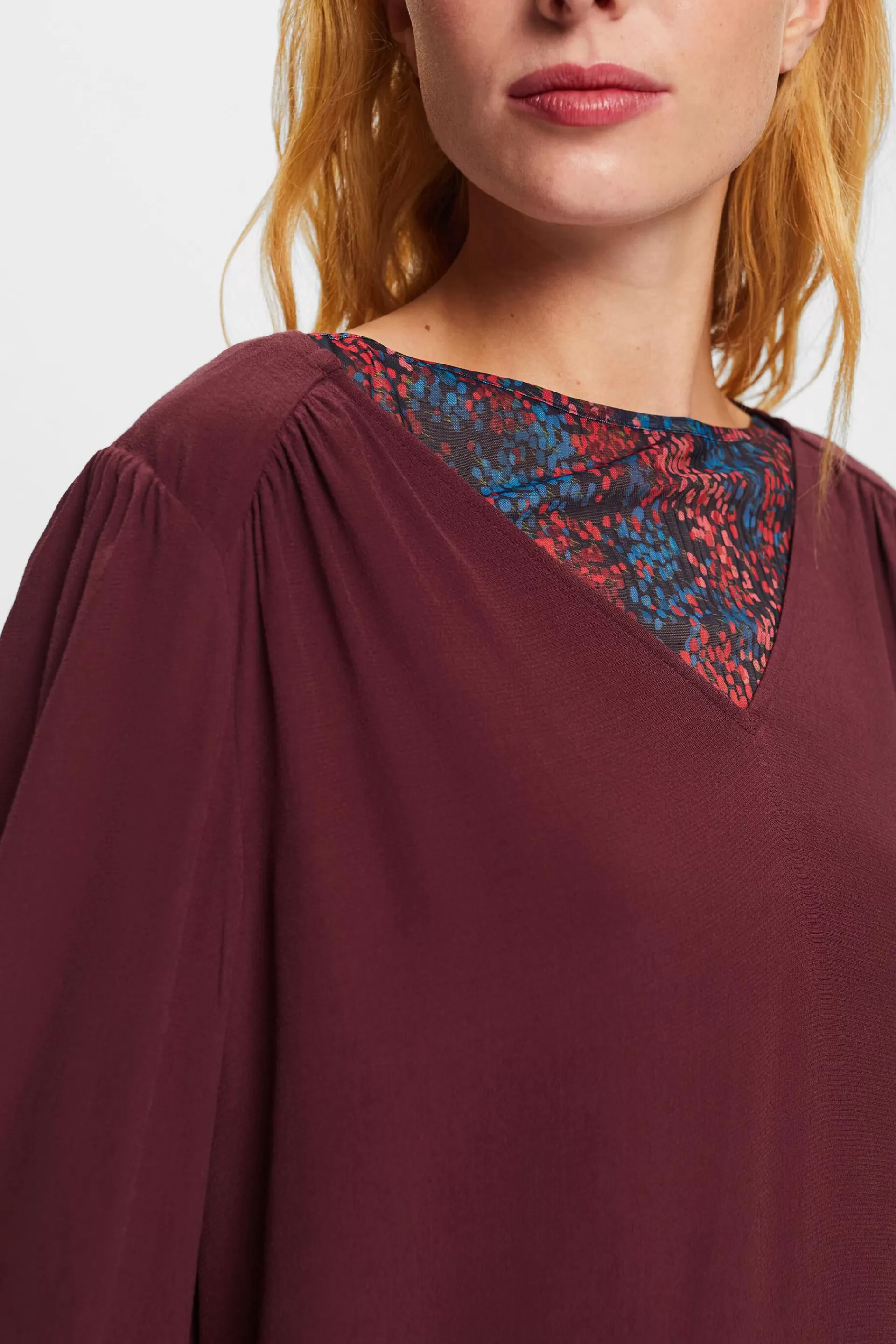 Chiffonbluse mit V-Ausschnitt-ESPRIT Cheap