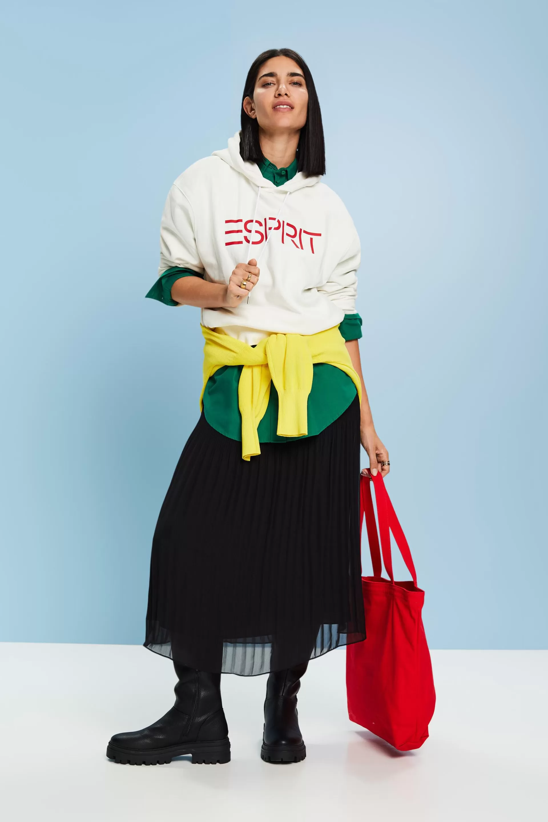 Chiffon-Midirock mit Plisseefalten-ESPRIT Best