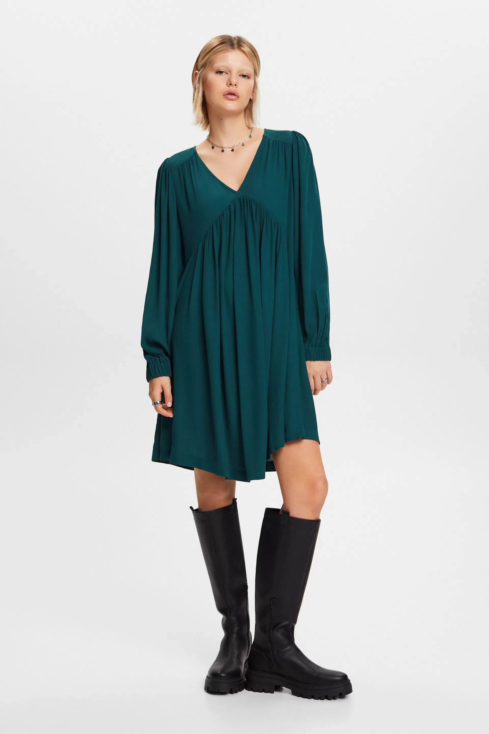 Chiffon-Minikleid in Crinkle-Optik-ESPRIT Hot
