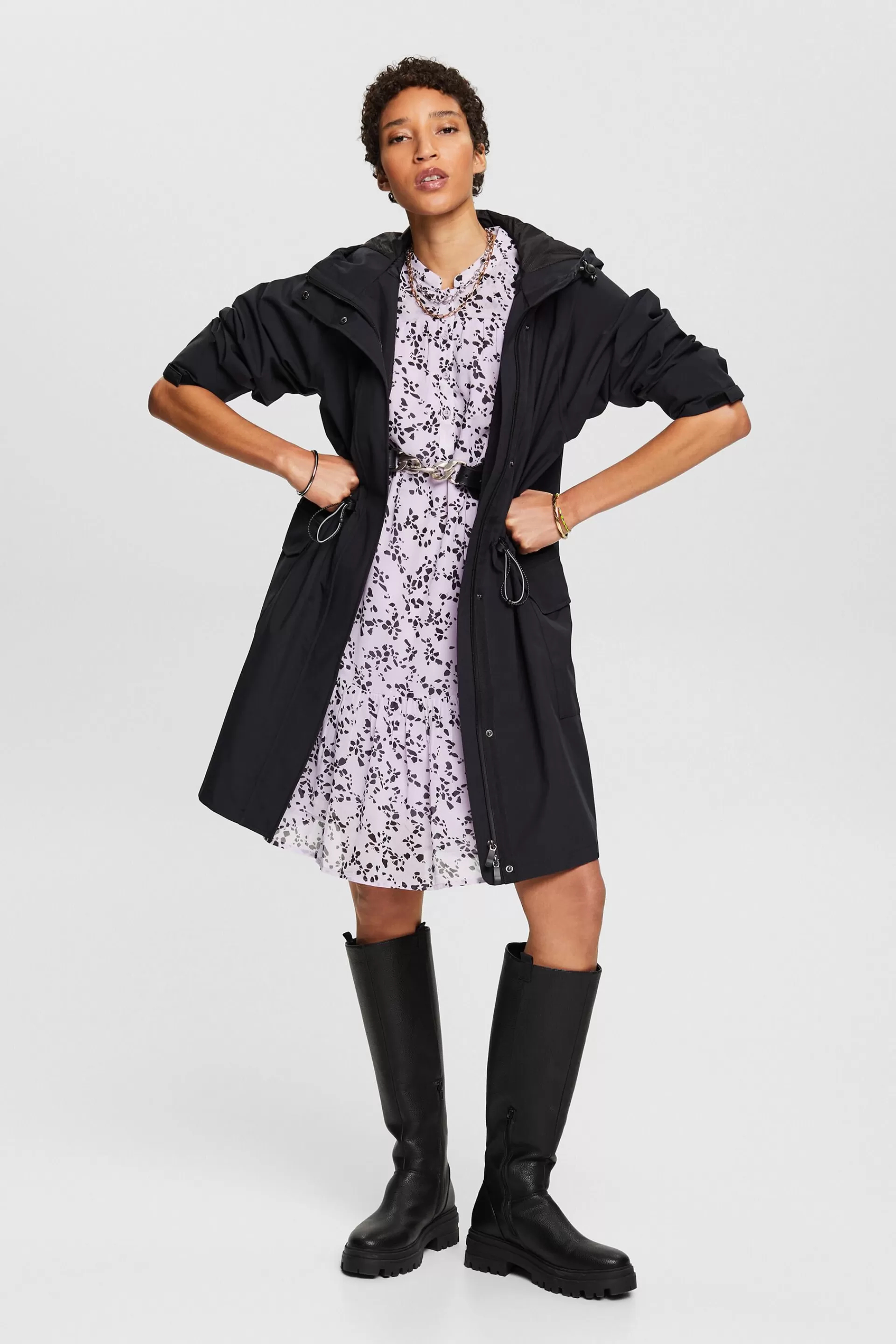 Chiffon-Minikleid mit Print-ESPRIT Cheap
