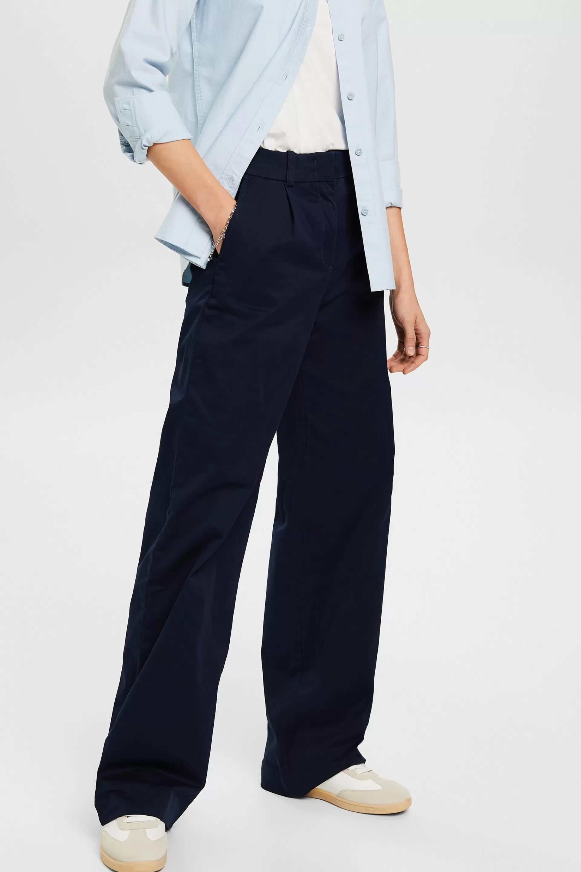 Chinohose mit weitem Bein-ESPRIT Cheap