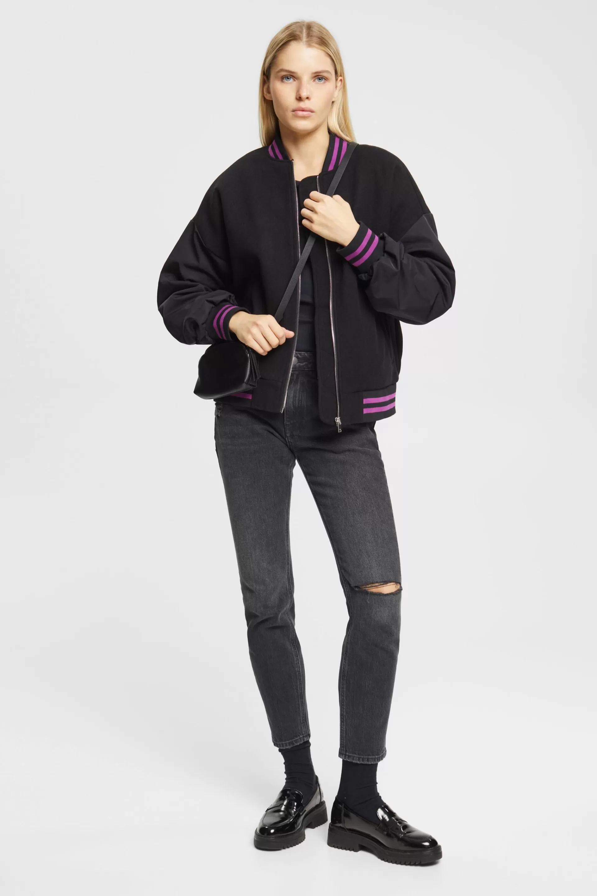 College-Jacke aus Material-Mix-ESPRIT Cheap
