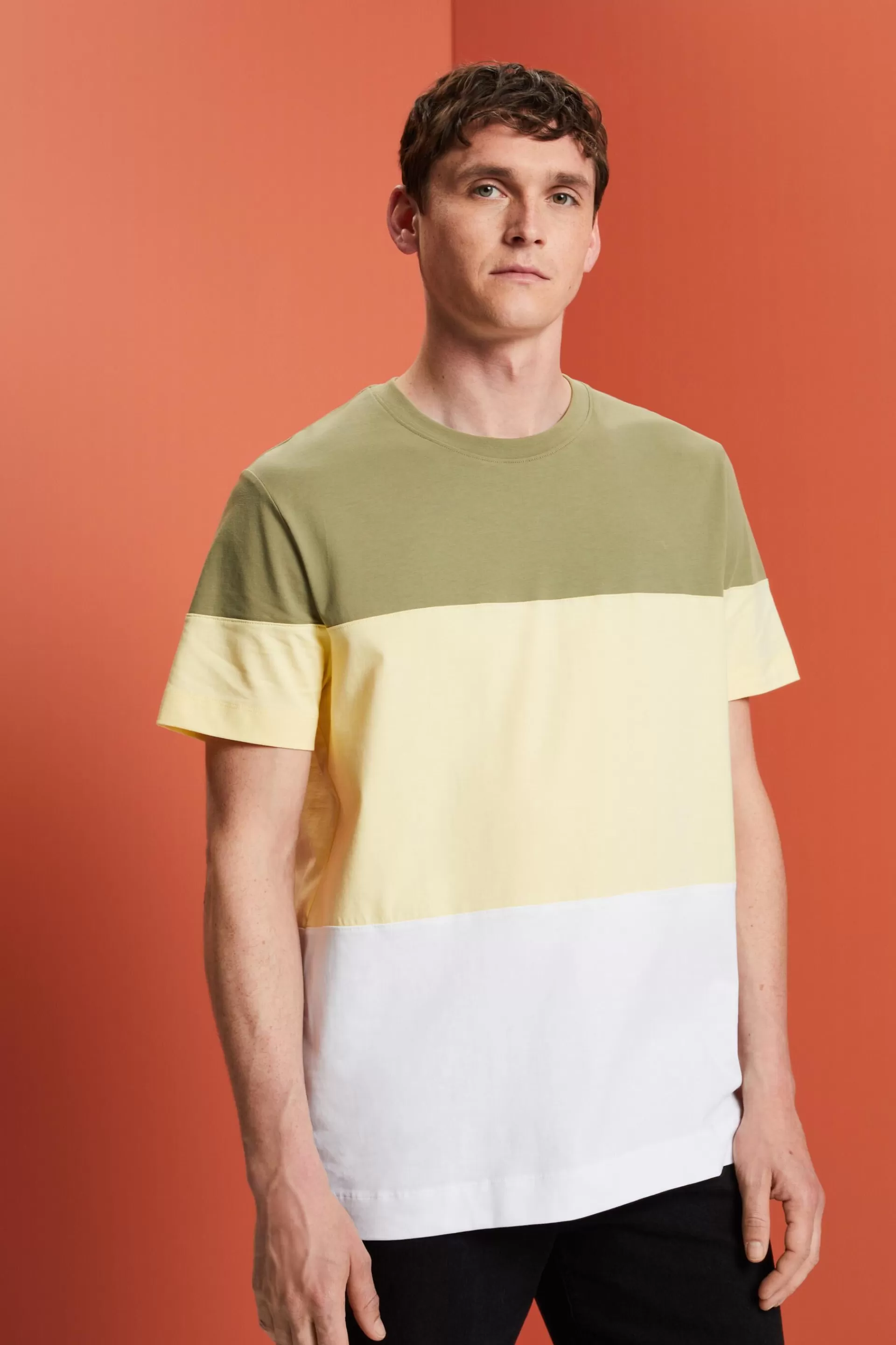 Colourblock-T-Shirt, 100 % Baumwolle-ESPRIT Flash Sale