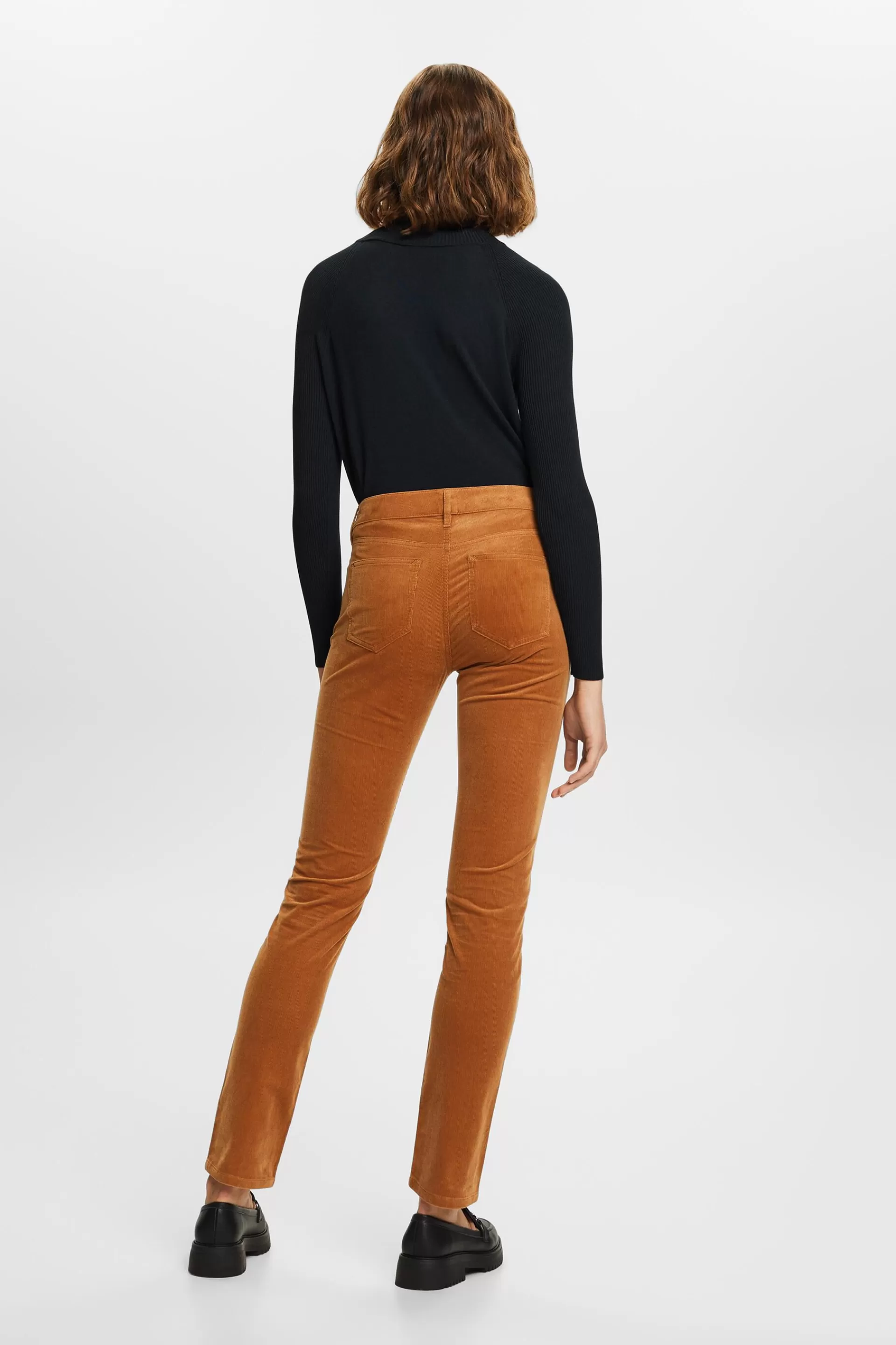 Cordhose mit schmaler Passform und mittlerer Bundhöhe-ESPRIT Cheap