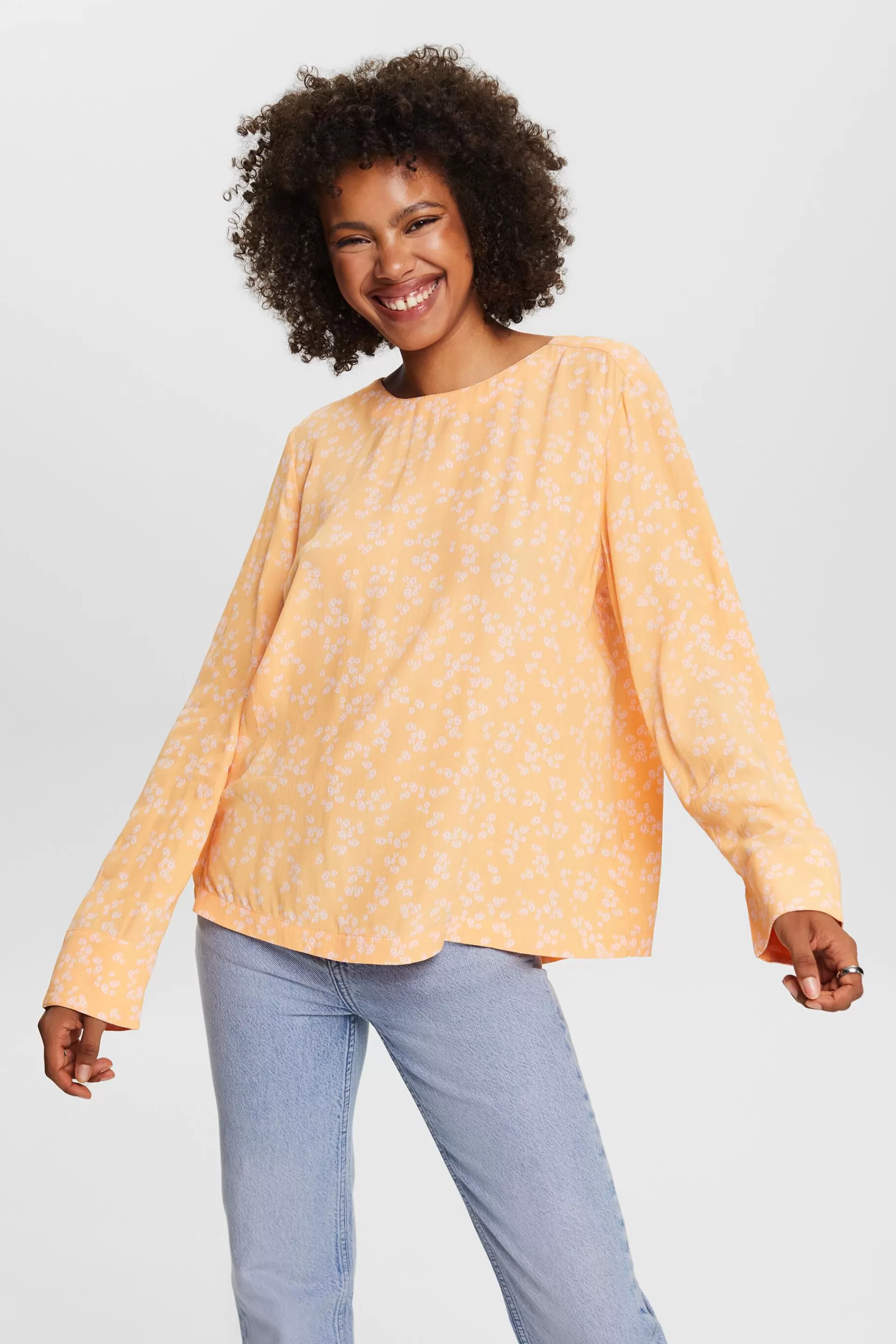 Crêpe-Bluse mit Print-ESPRIT Discount