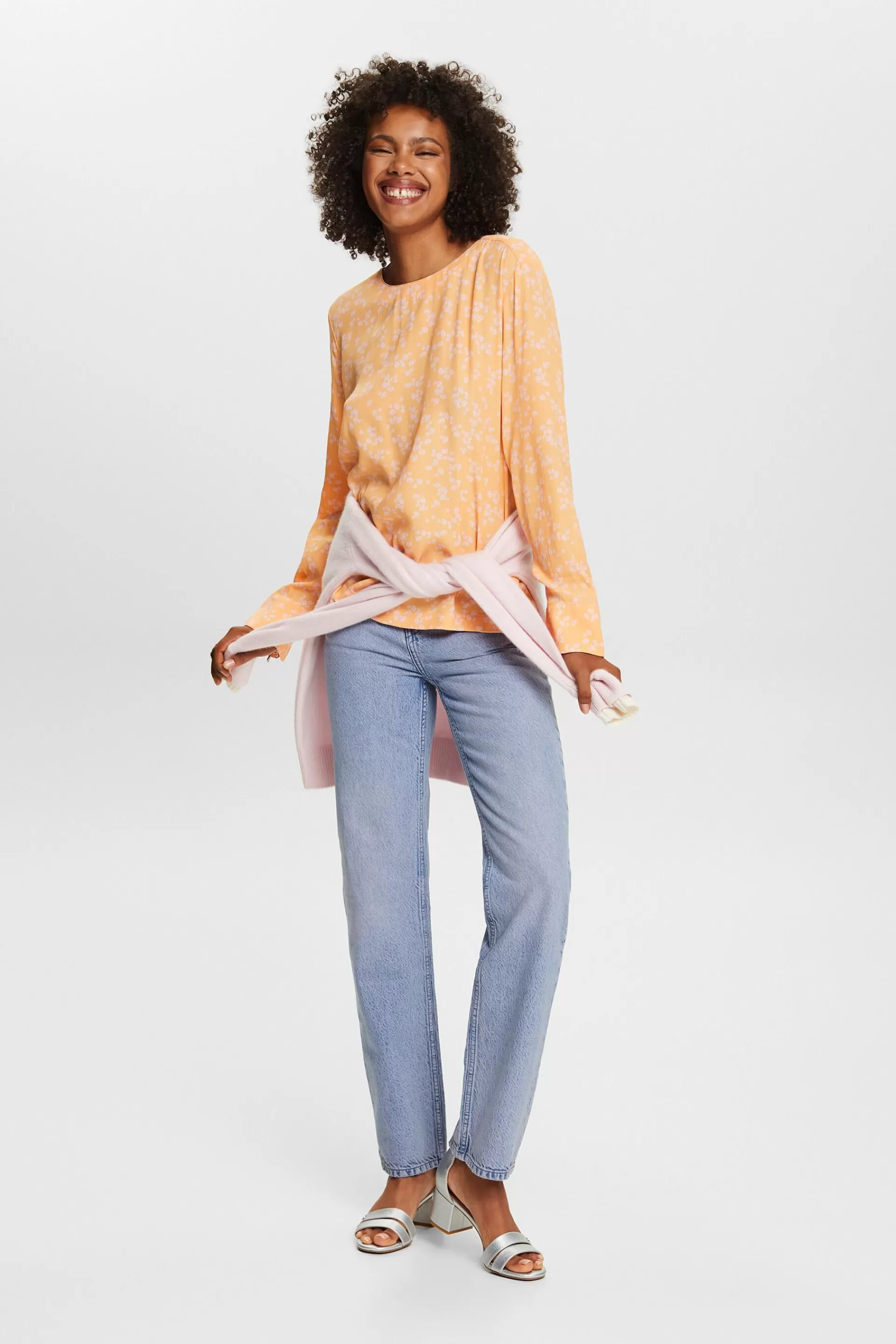 Crêpe-Bluse mit Print-ESPRIT Discount