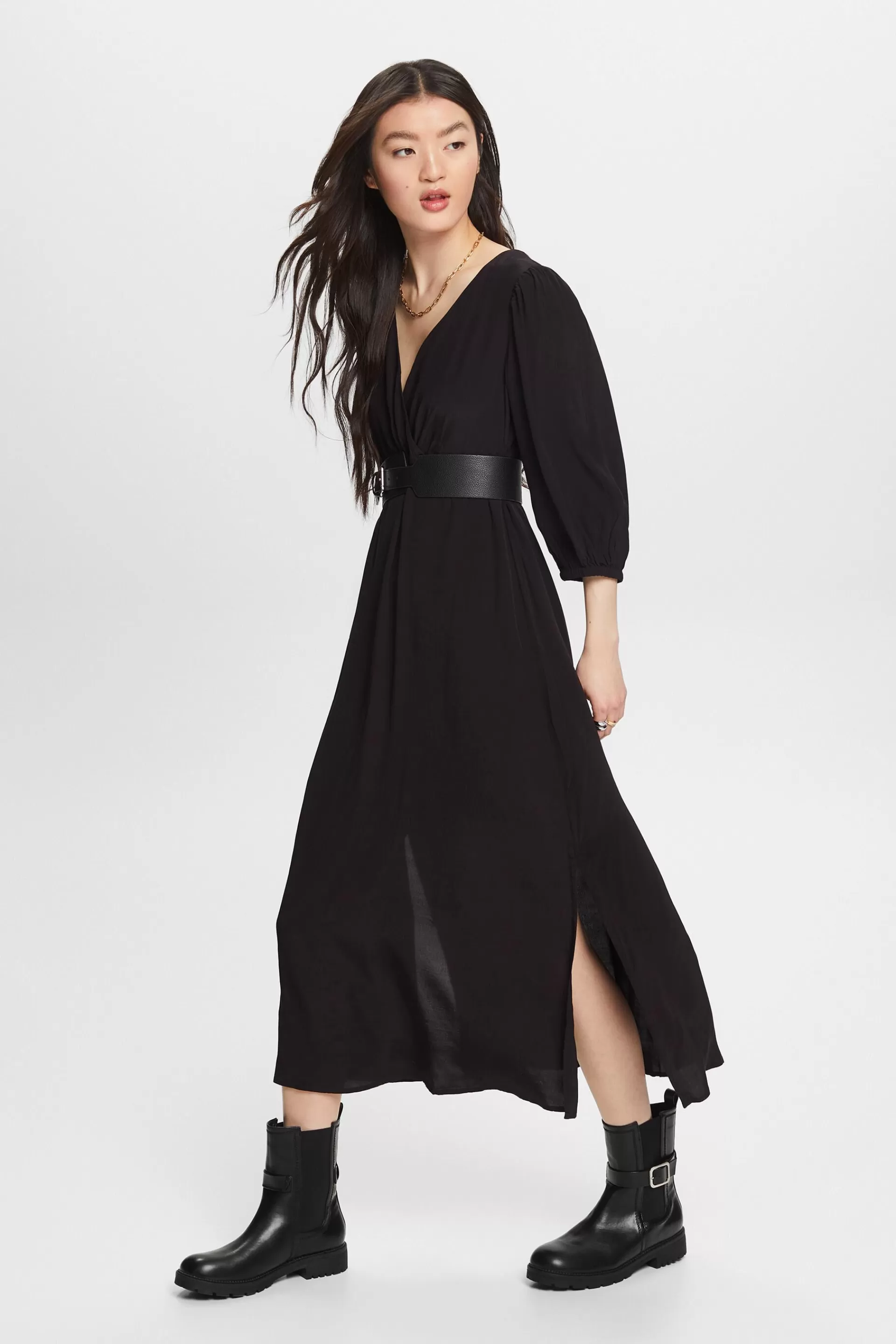 Crêpe-Midikleid-ESPRIT Clearance