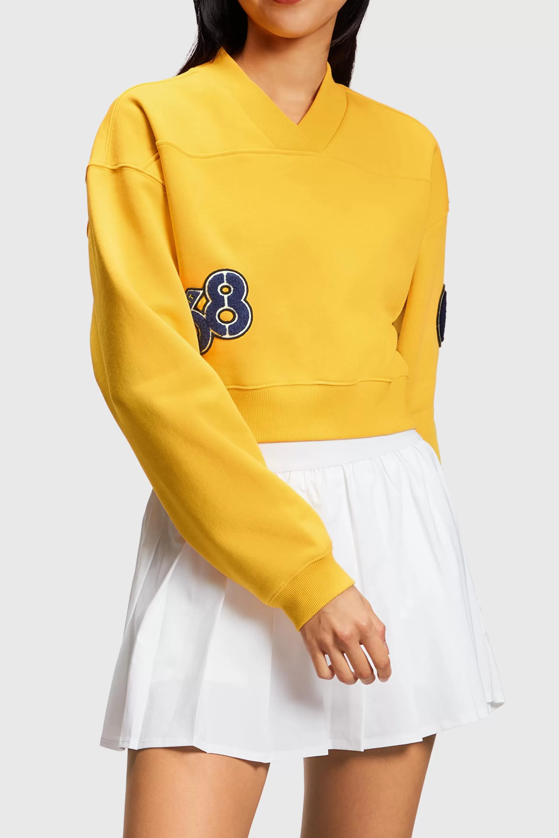 Cropped College-Sweatshirt mit Patches-ESPRIT New