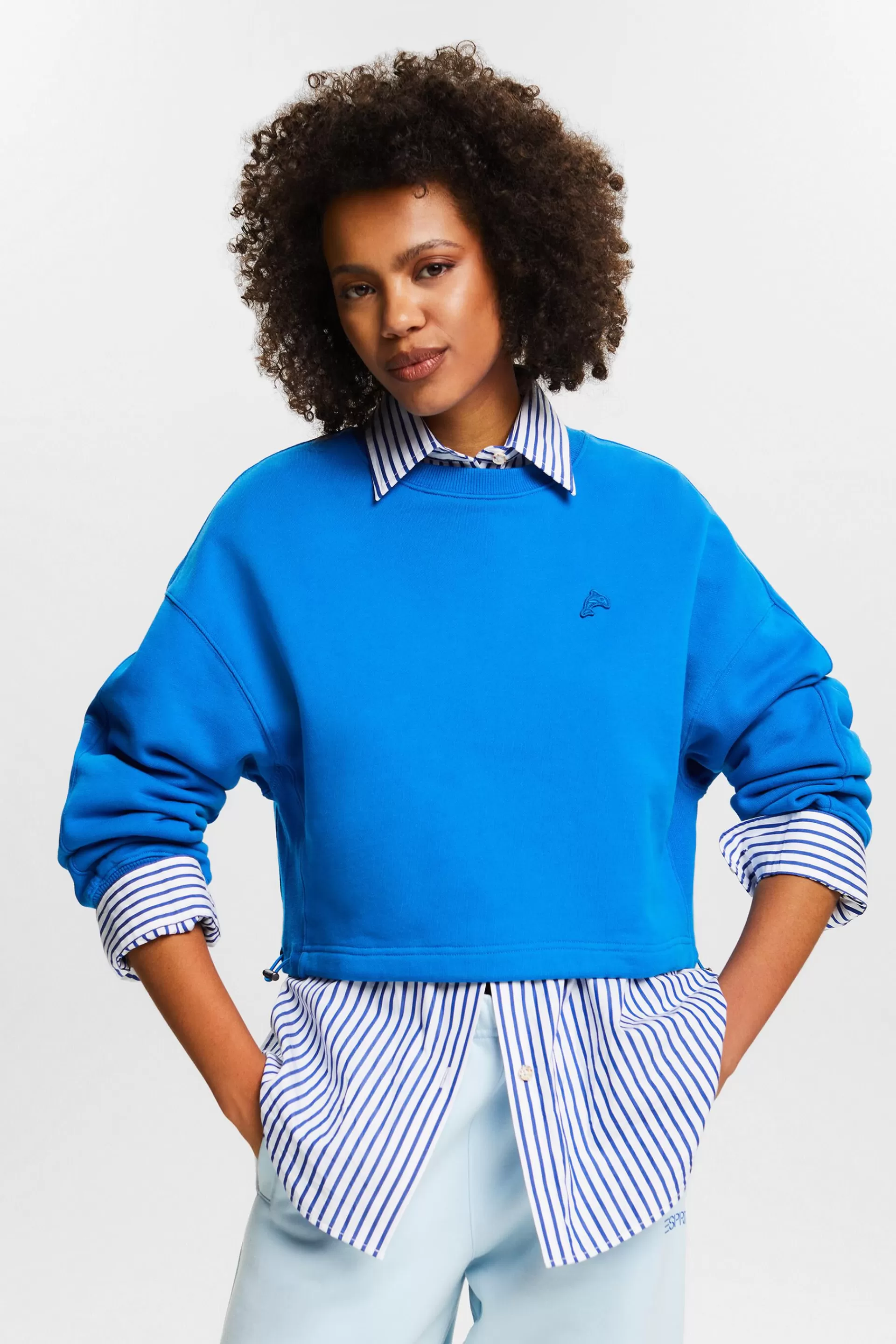 Cropped Sweatshirt mit Delfin-Patch-ESPRIT Outlet