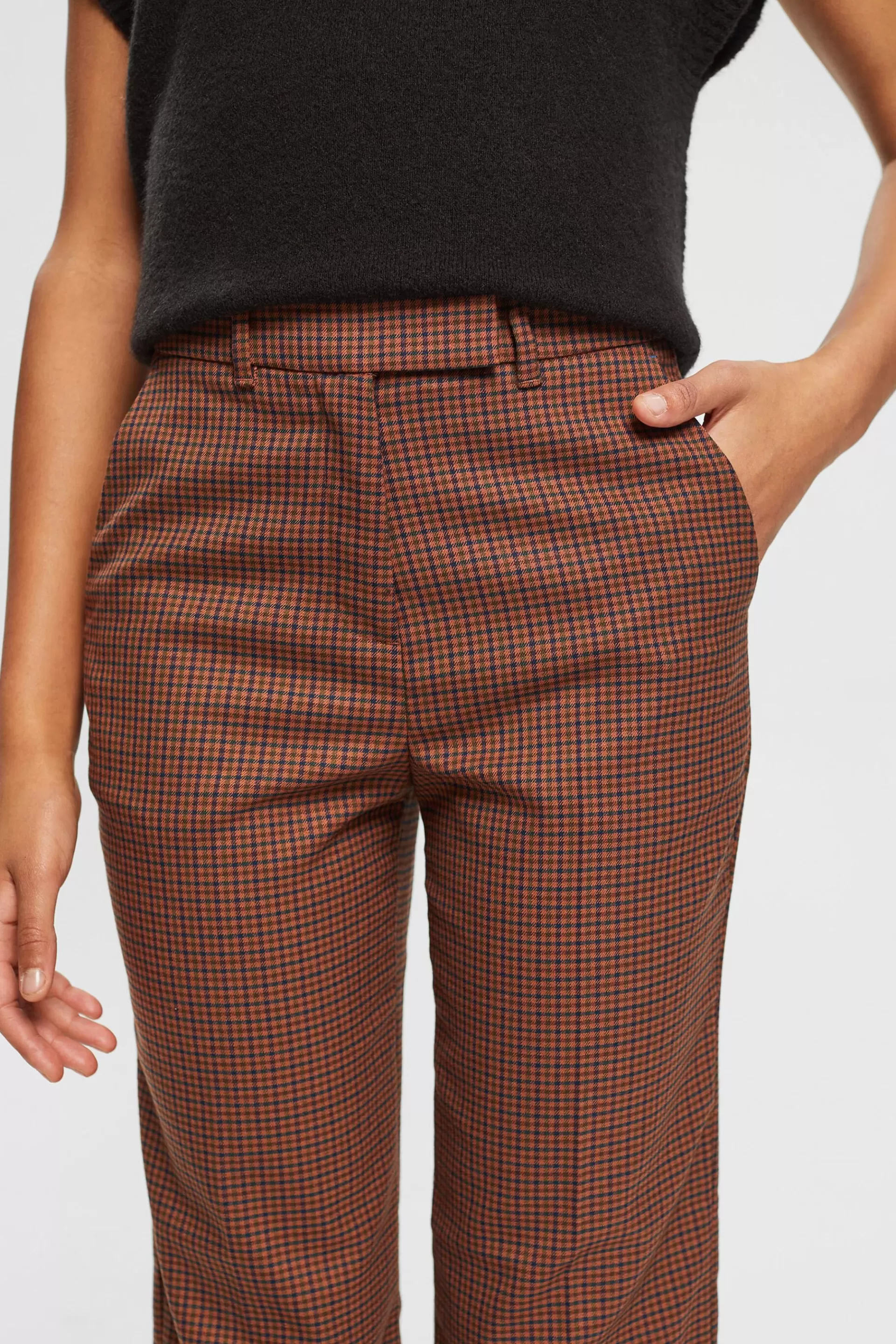 Cropped-Hose mit Karo-ESPRIT Flash Sale