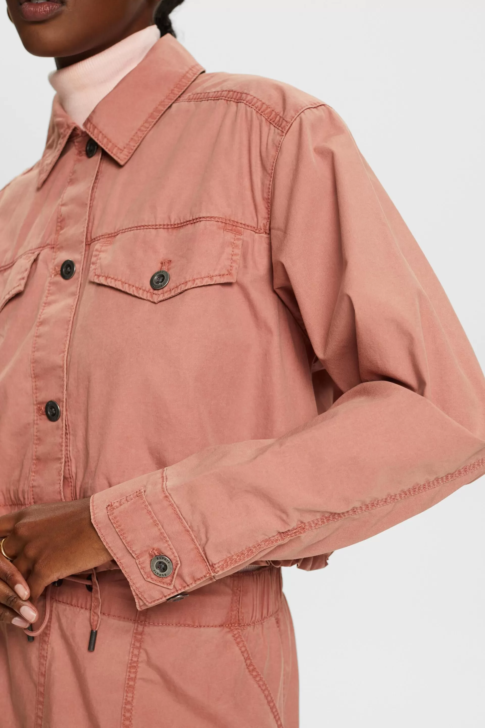 Cropped-Jacke aus Baumwollcanvas zum Binden-ESPRIT Best Sale