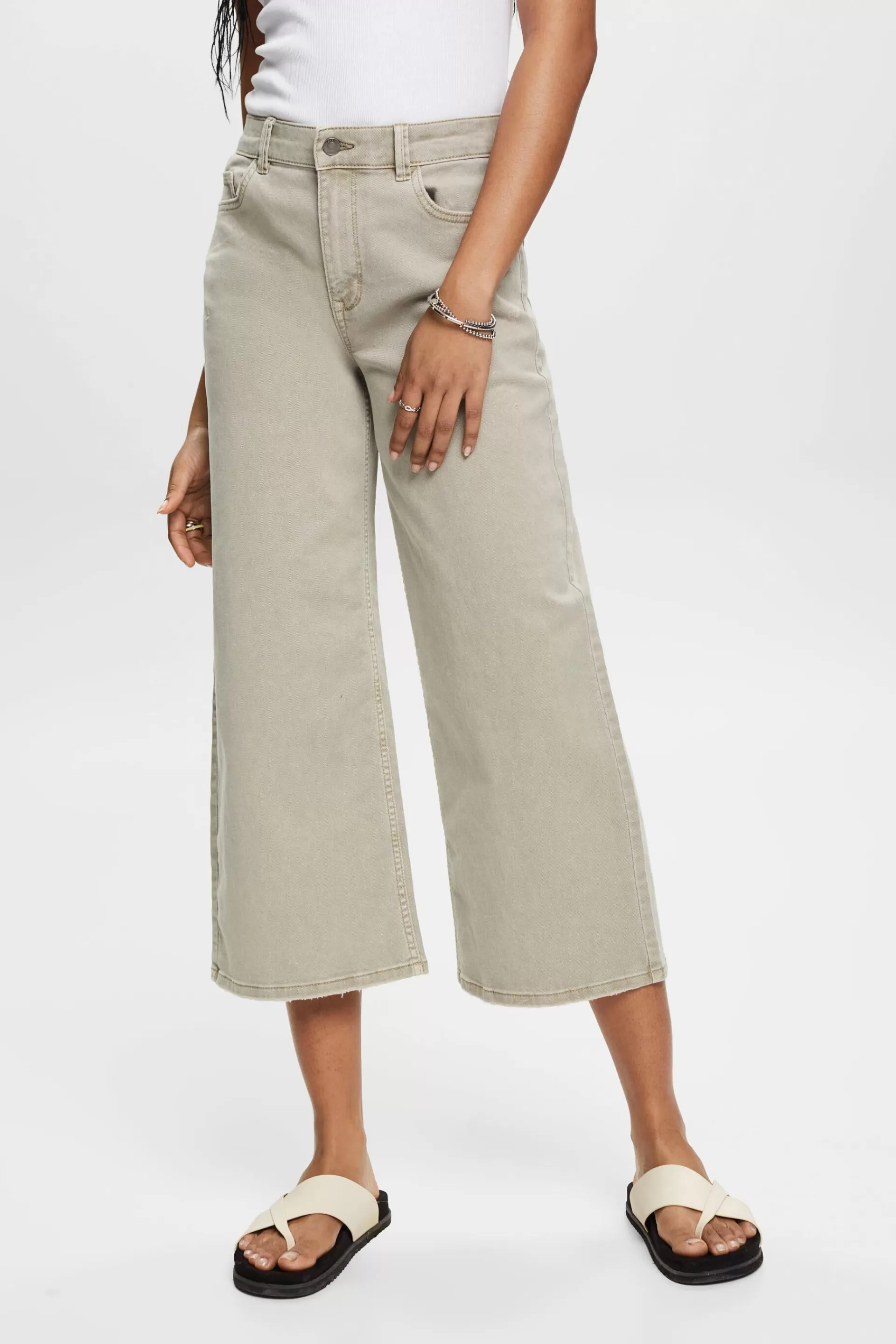 Culotte mit hohem Bund und weitem Bein-ESPRIT New