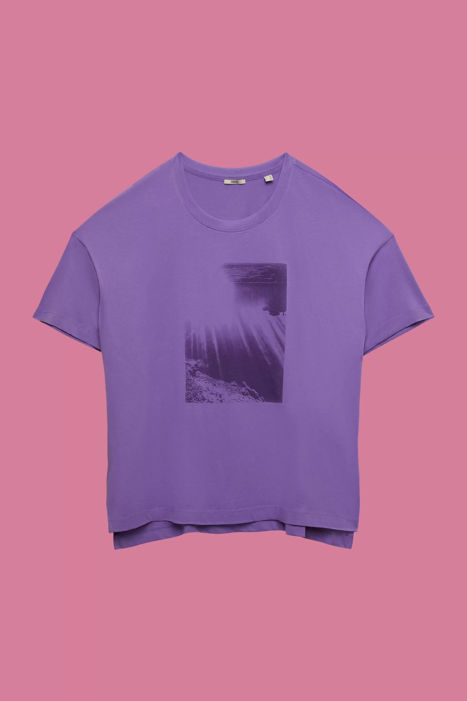 CURVY Baumwoll-T-Shirt mit Print auf der Vorderseite-ESPRIT Store