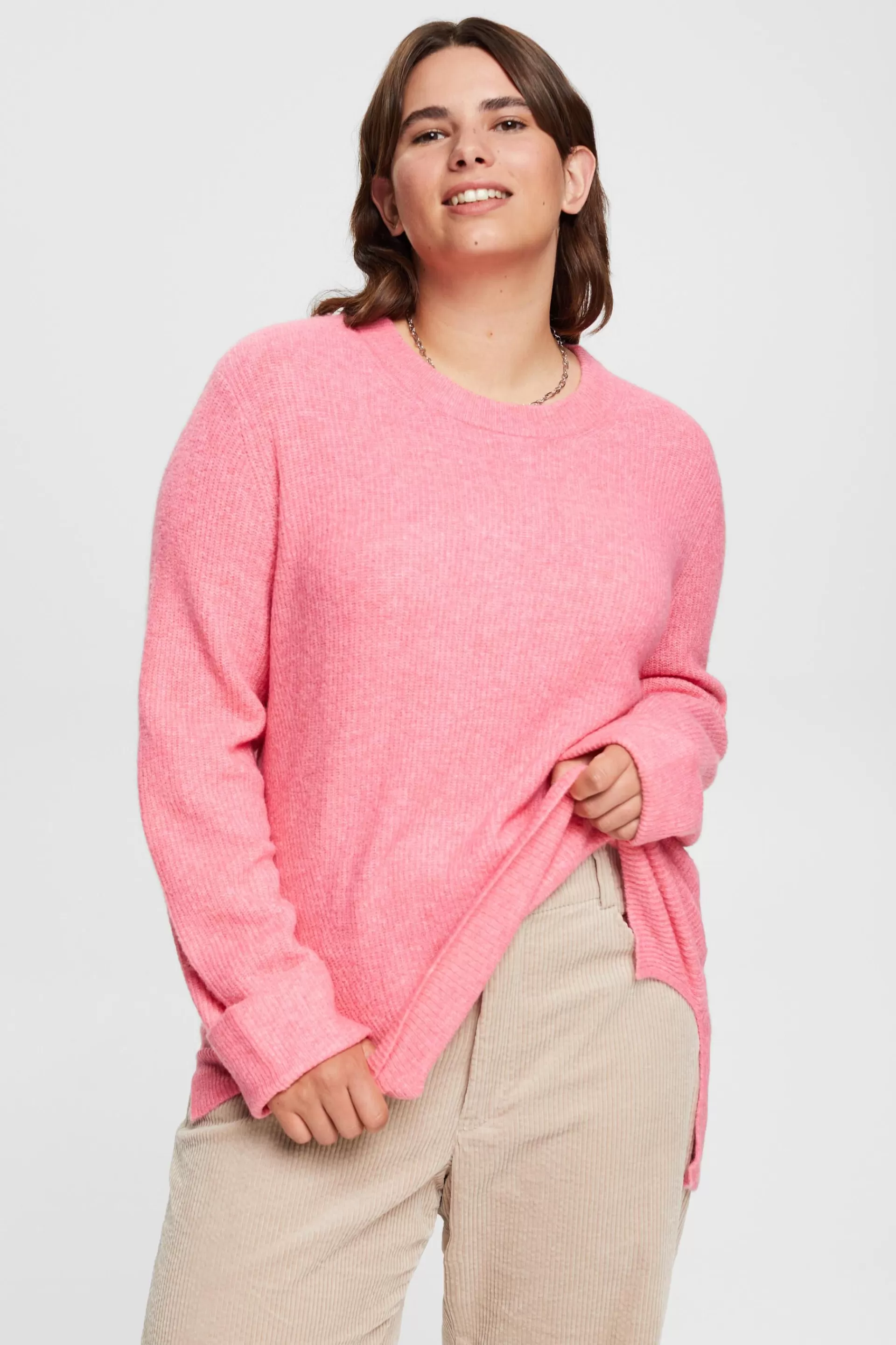 CURVY Strickpullover aus Wollmix-ESPRIT Cheap