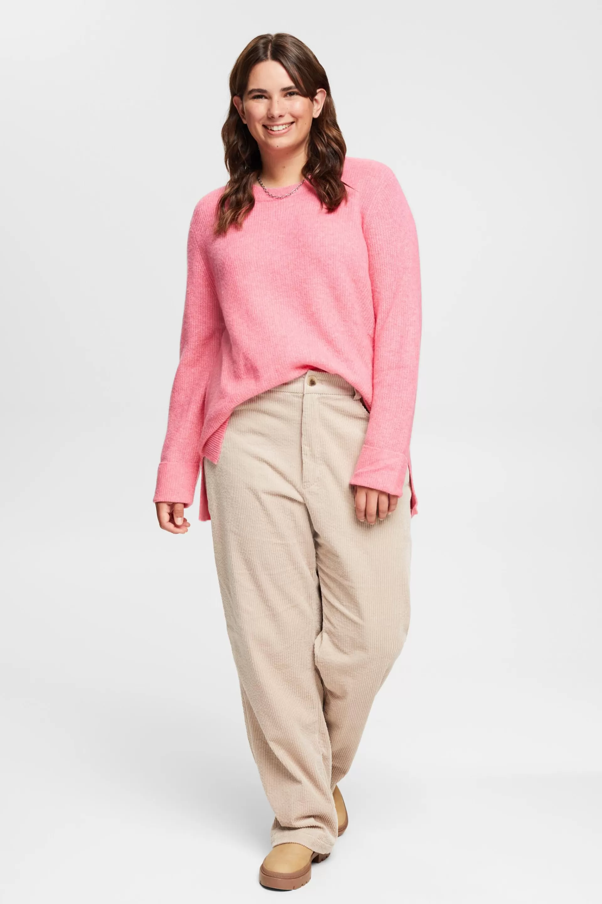 CURVY Strickpullover aus Wollmix-ESPRIT Cheap