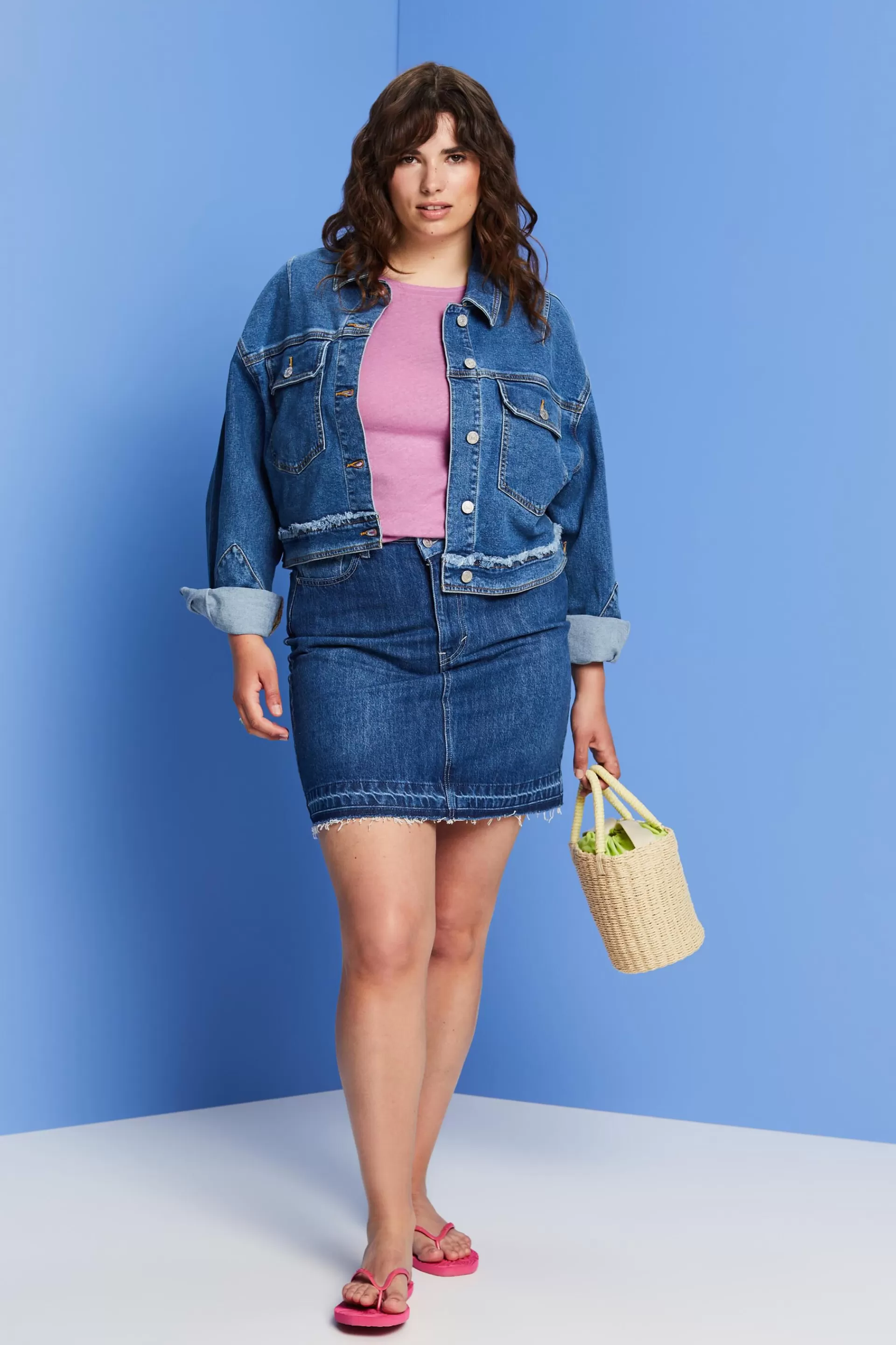 CURVY T-Shirt aus Baumwolle-Leinen-Mix-ESPRIT Flash Sale