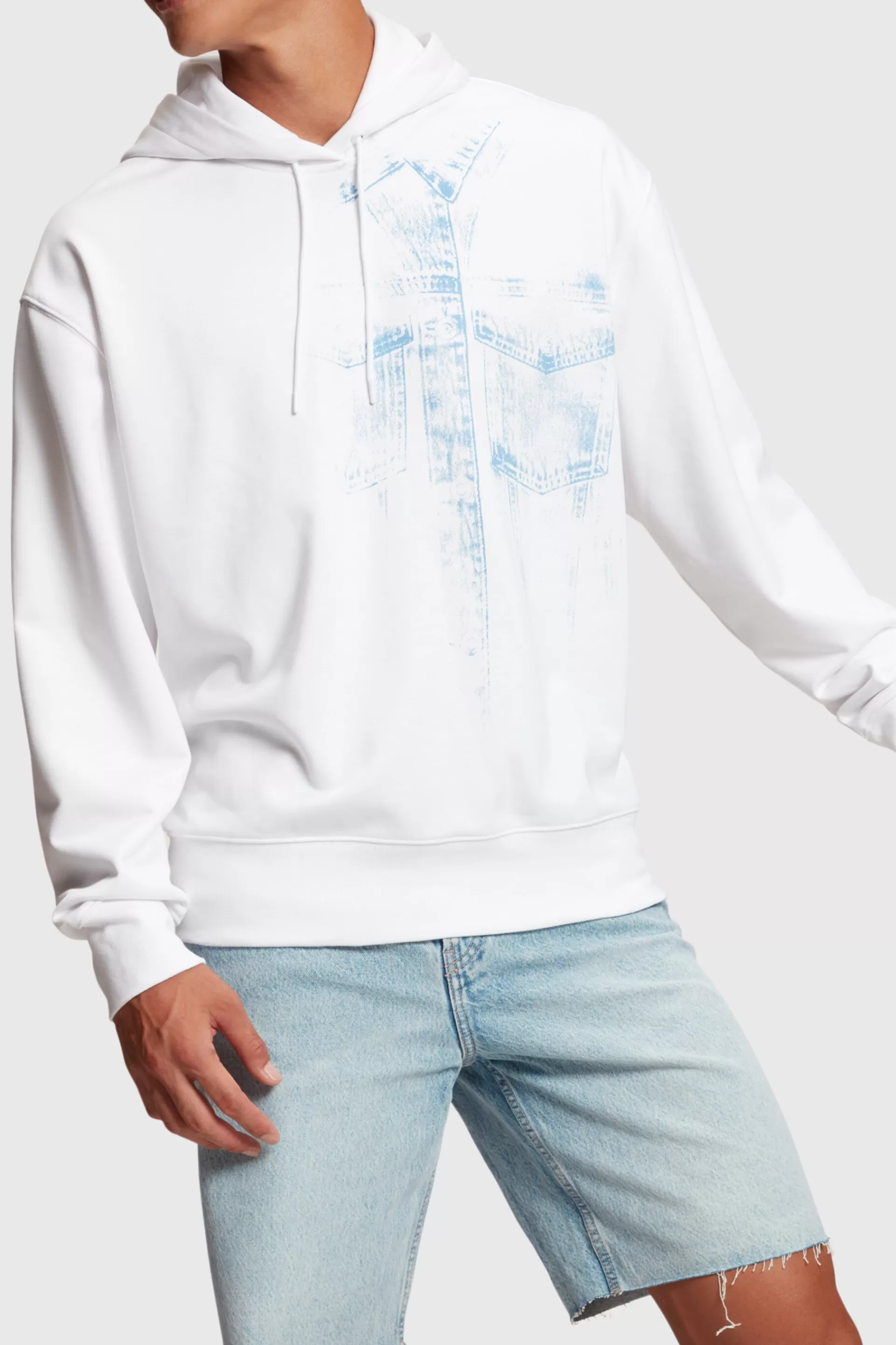 Denim Not Denim Hoodie mit Indigo Print-Detail-ESPRIT New