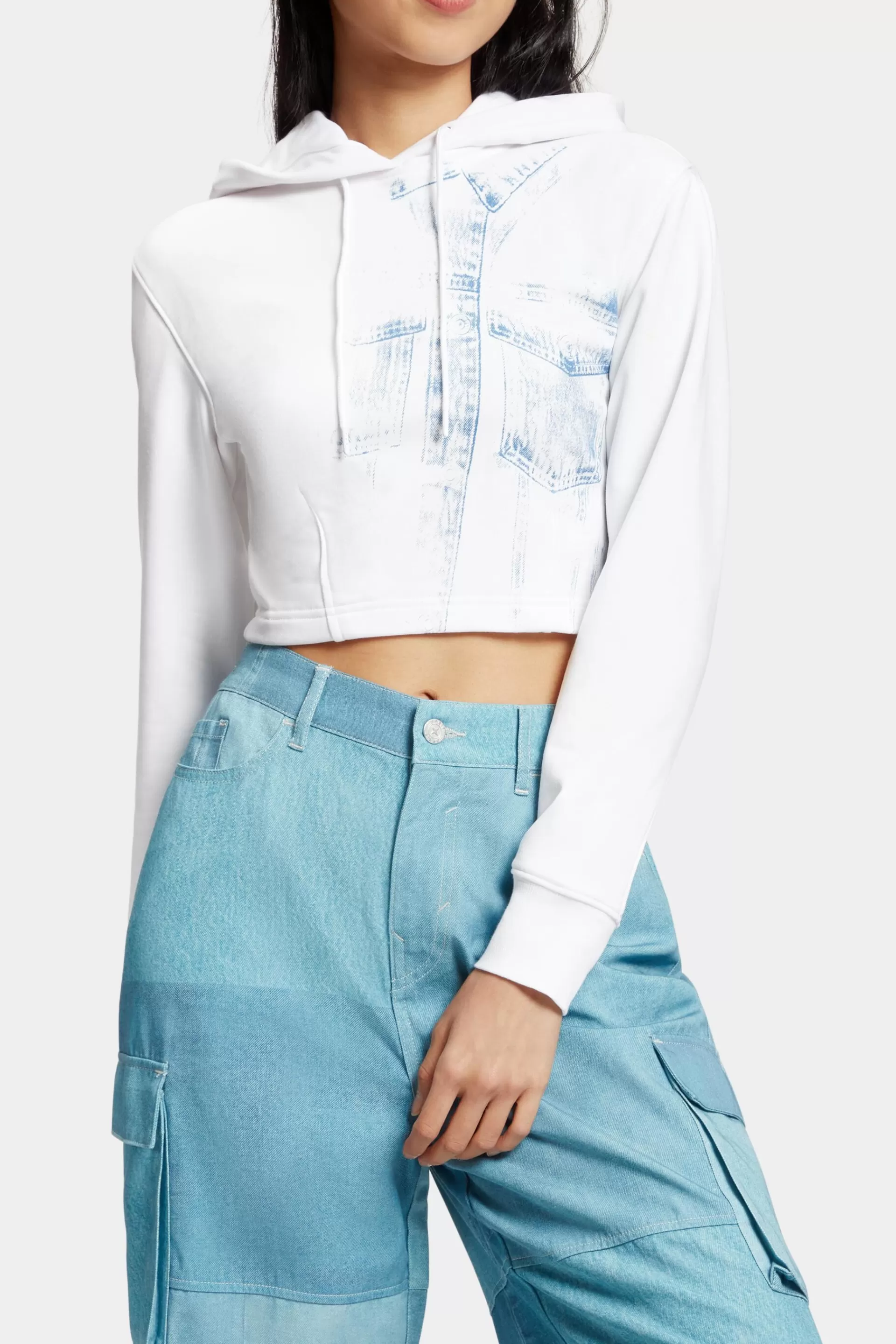 Denim Not Denim Hoodie mit Indigo-Print-ESPRIT Cheap