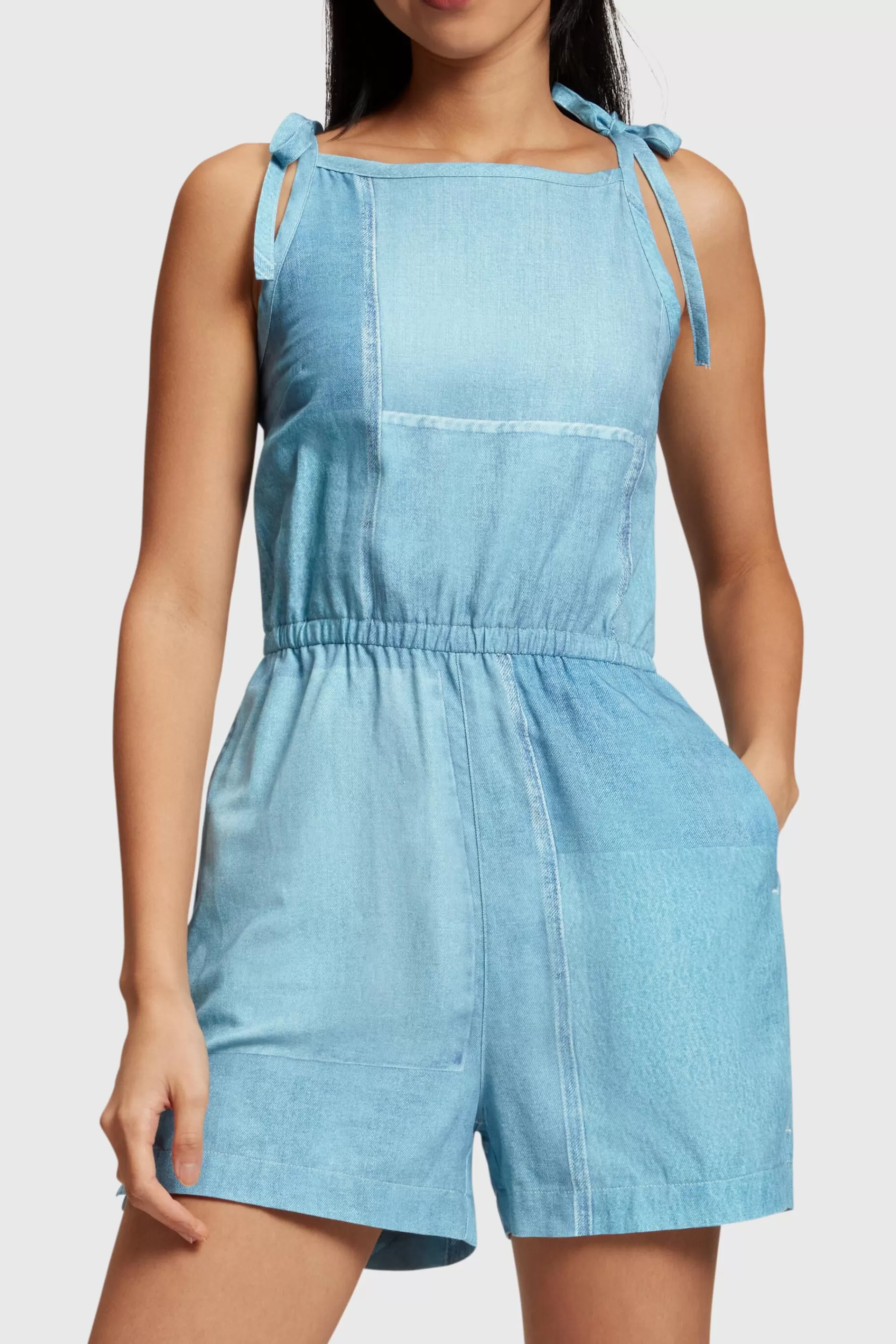 Denim Not Denim Playsuit mit Print-ESPRIT Clearance